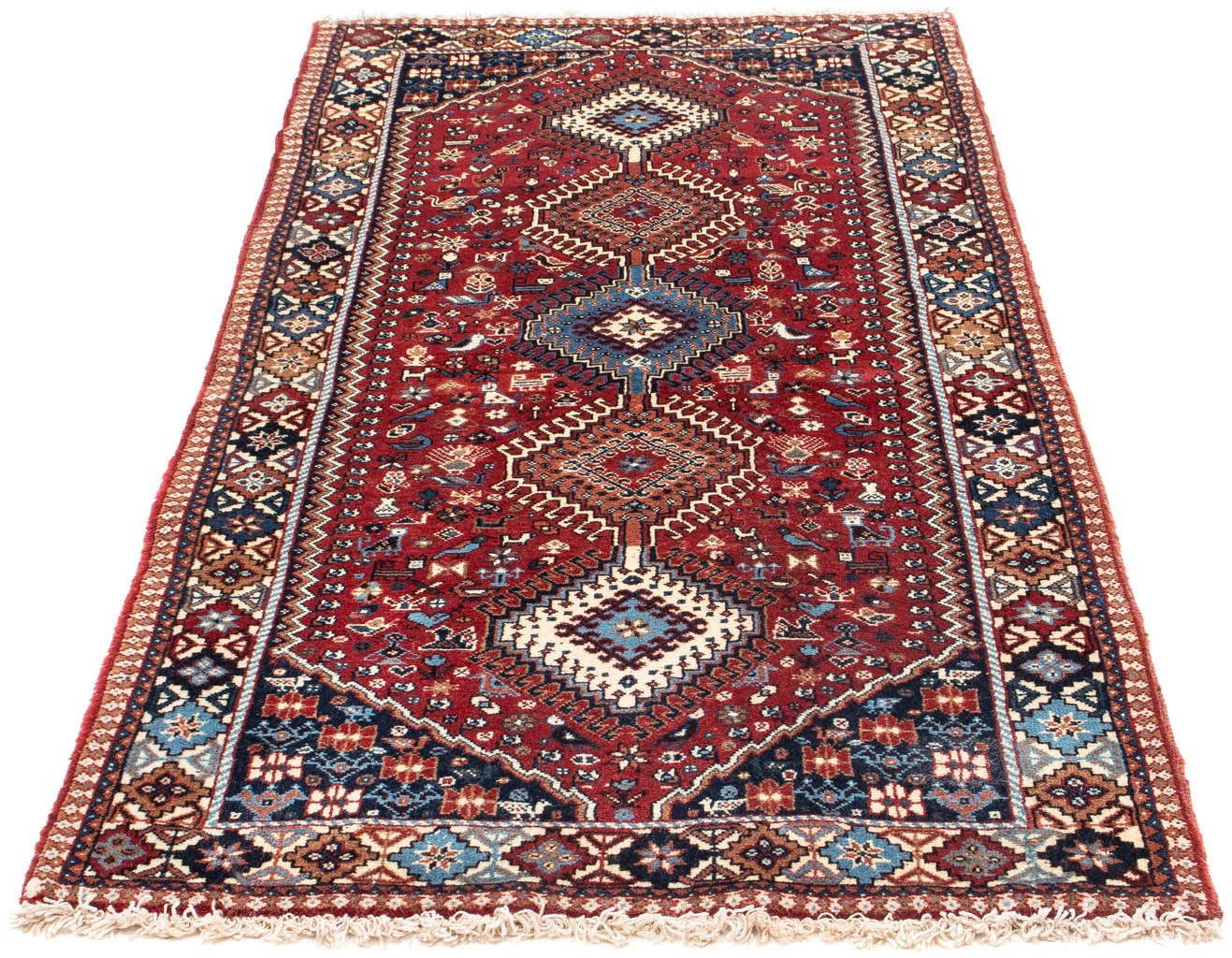 Image of morgenland Hochflor-Läufer »Yalameh Medaillon Rosso scuro 196 x 87 cm«, rechteckig, 1 mm Höhe, Handgeknüpft bei Ackermann Versand Schweiz