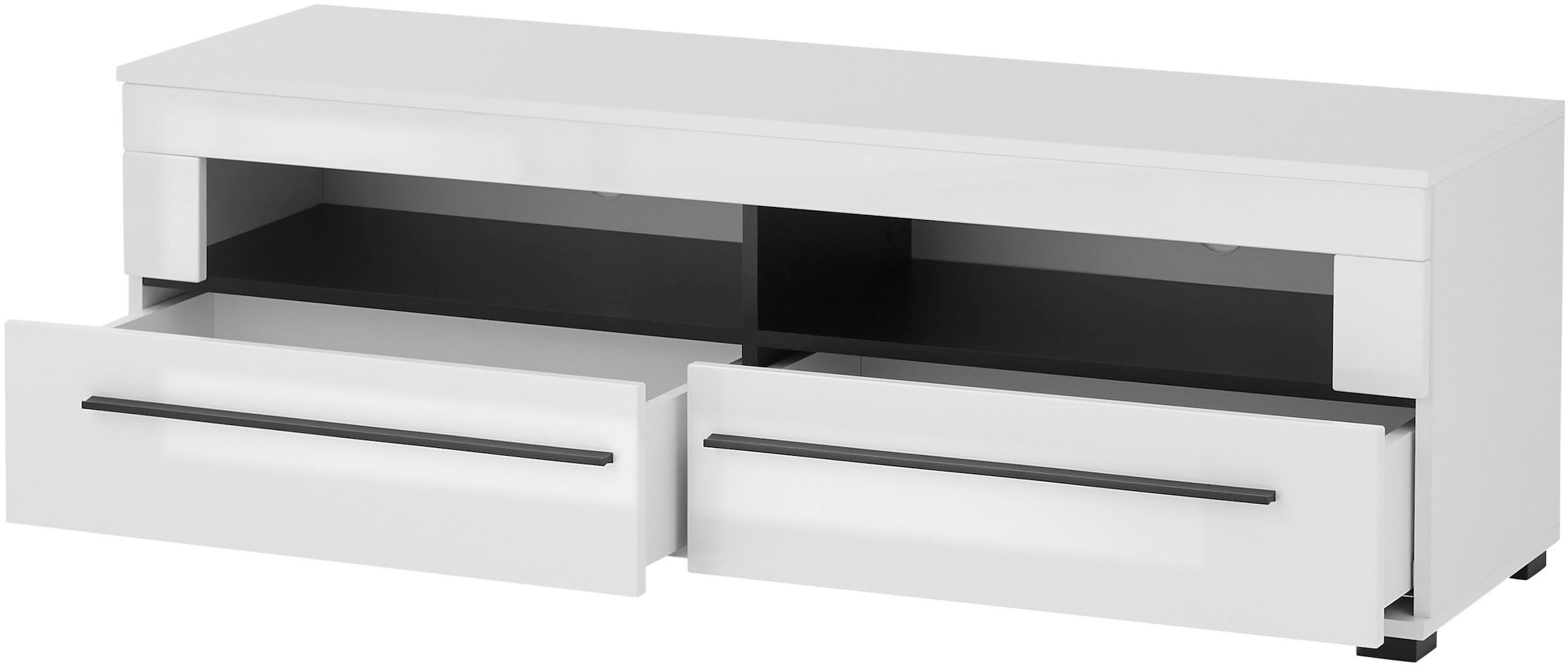INOSIGN Lowboard »modernes TV-Unterteil, Kommode in Eiche Evoke oder weiss«, schwarze Stangengriffe, ausreichend Stauraum, vielseitig einsetzbar