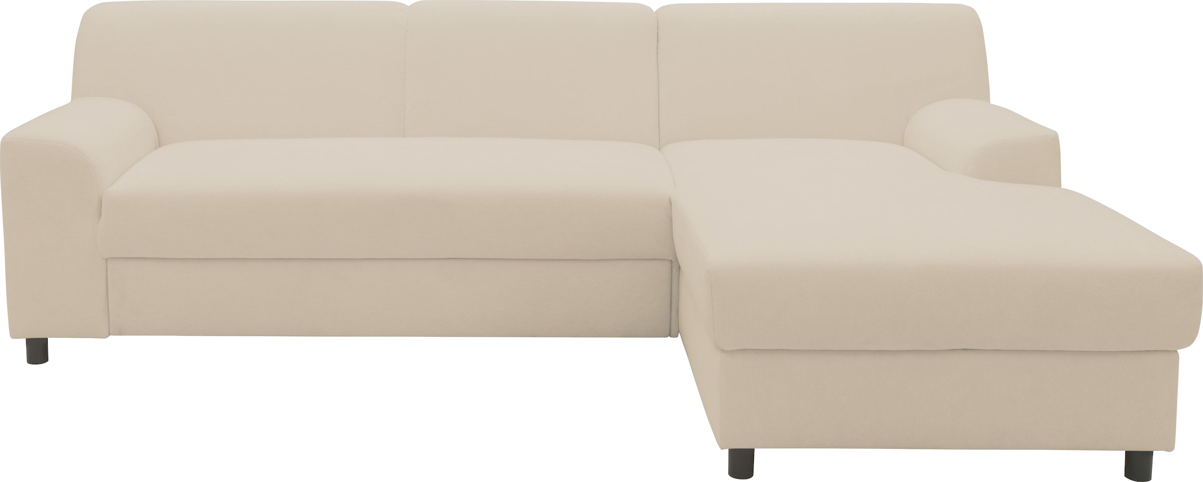 DOMO collection Ecksofa »Turah 2, L-Form, in Cord u. wasserabweisender Microfaser, Federkern«, B/T/H: 241/146/79 cm, incl. Zierkissen, wahlweise mit Bettfunktion