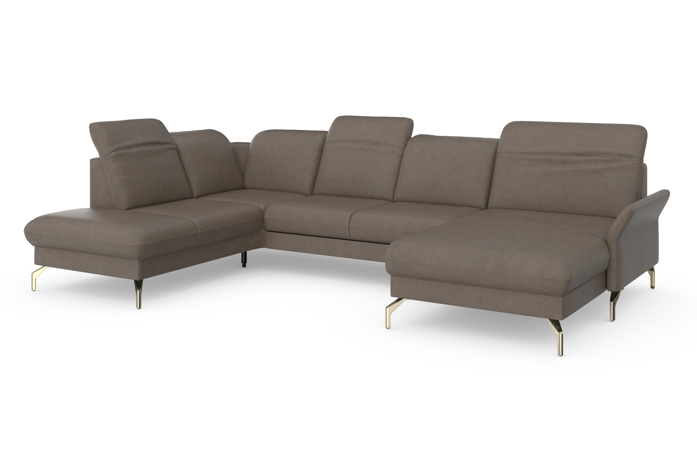 sit&more Wohnlandschaft »Fashion U-Form«, wahlweise mit Kopfteilverstellung, Vorziehsitz, motorisch, Nickelfüsse