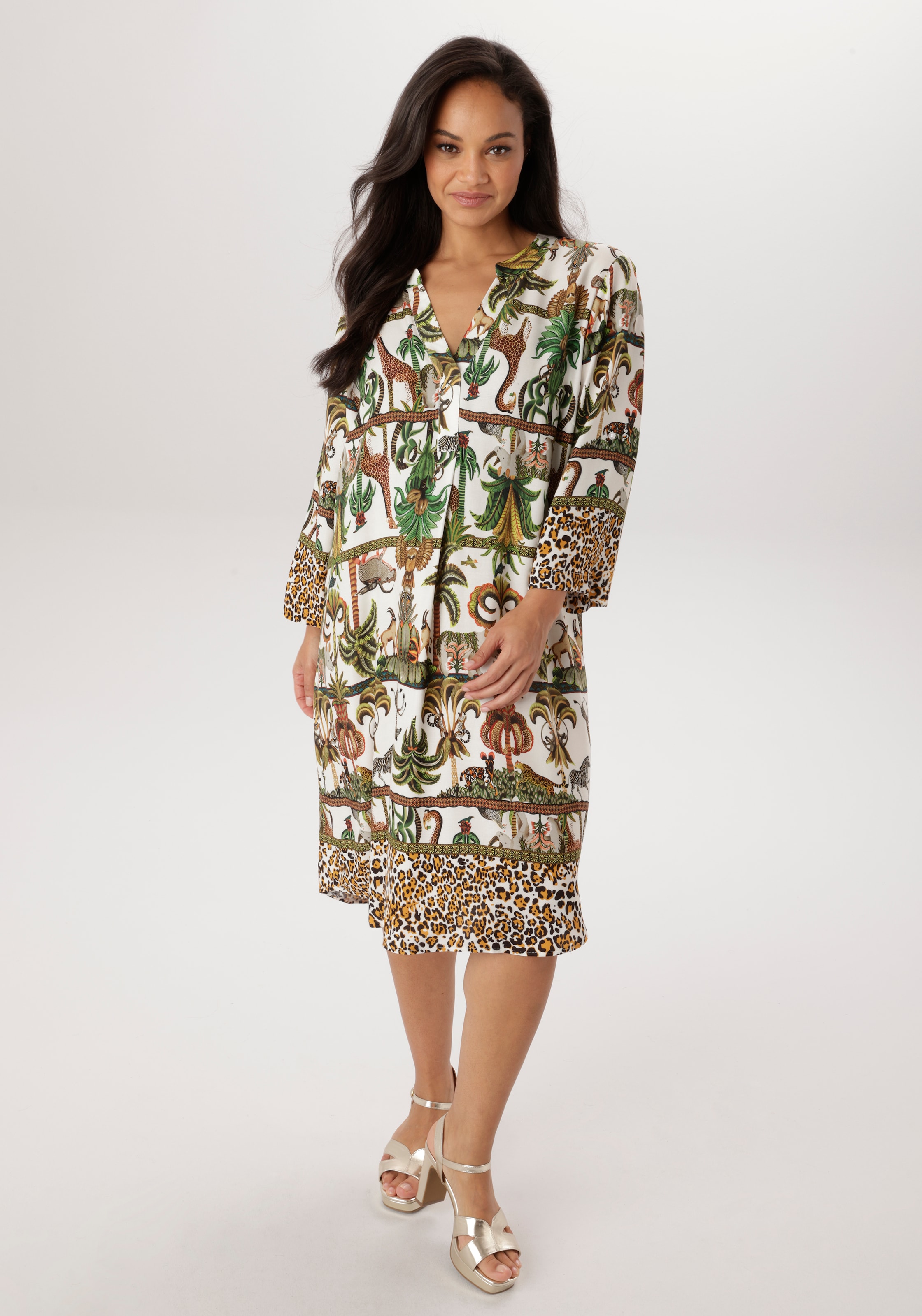 Image of Aniston PLUS Blusenkleid mit farbenfrohem Safari Print
