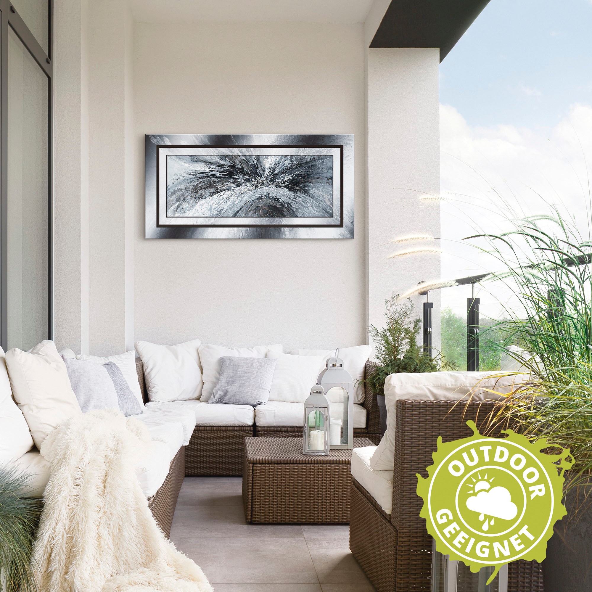 Artland Wandbild »Schwarz - weiss abstrakt 1«, Muster, (1 St.), als Alubild, Outdoorbild, Leinwandbild, Poster in verschied. Grössen