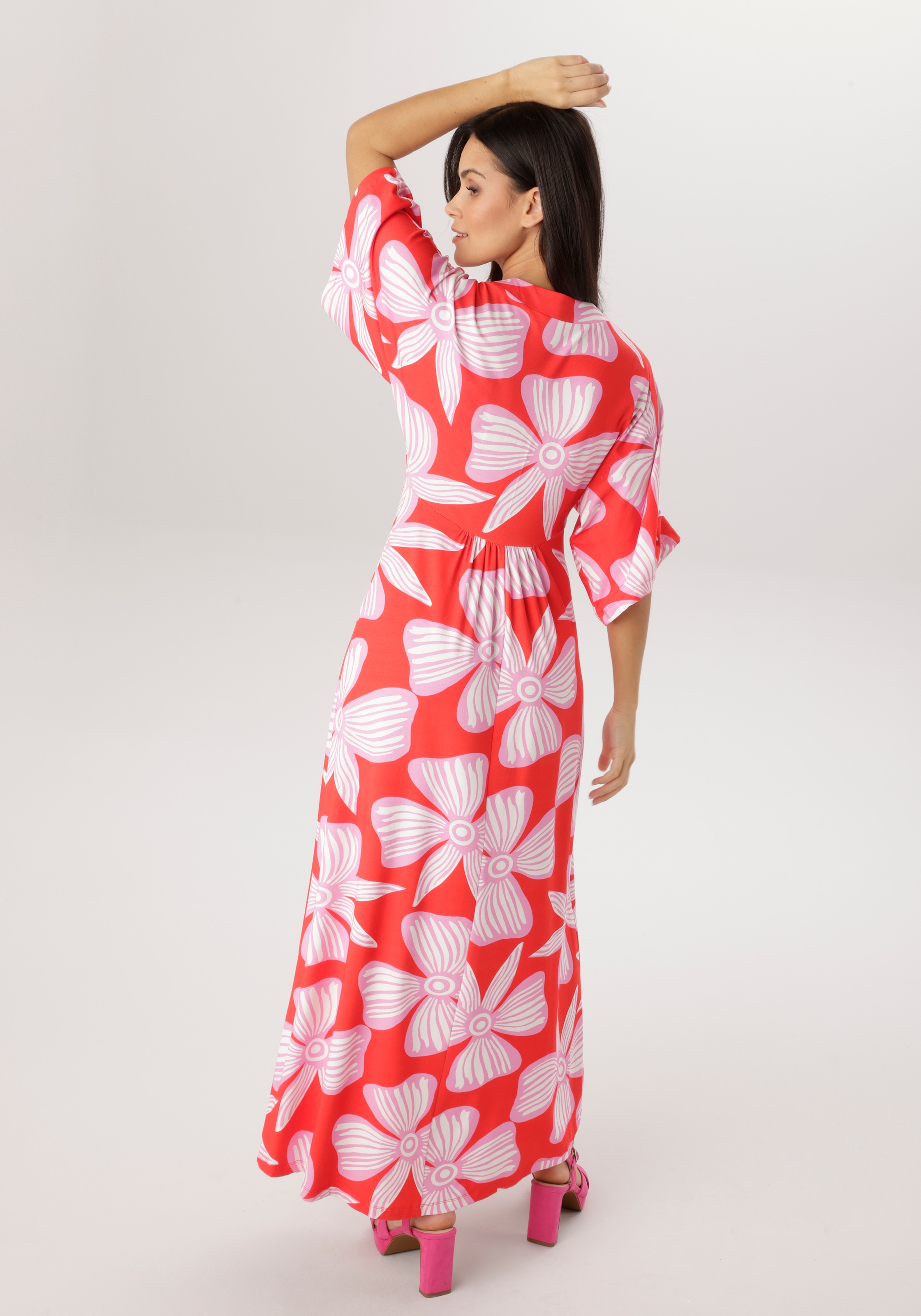 Aniston SELECTED Maxi robe mit weiten, 3/4-langen Ärmeln - NEUE KOLLEKTION