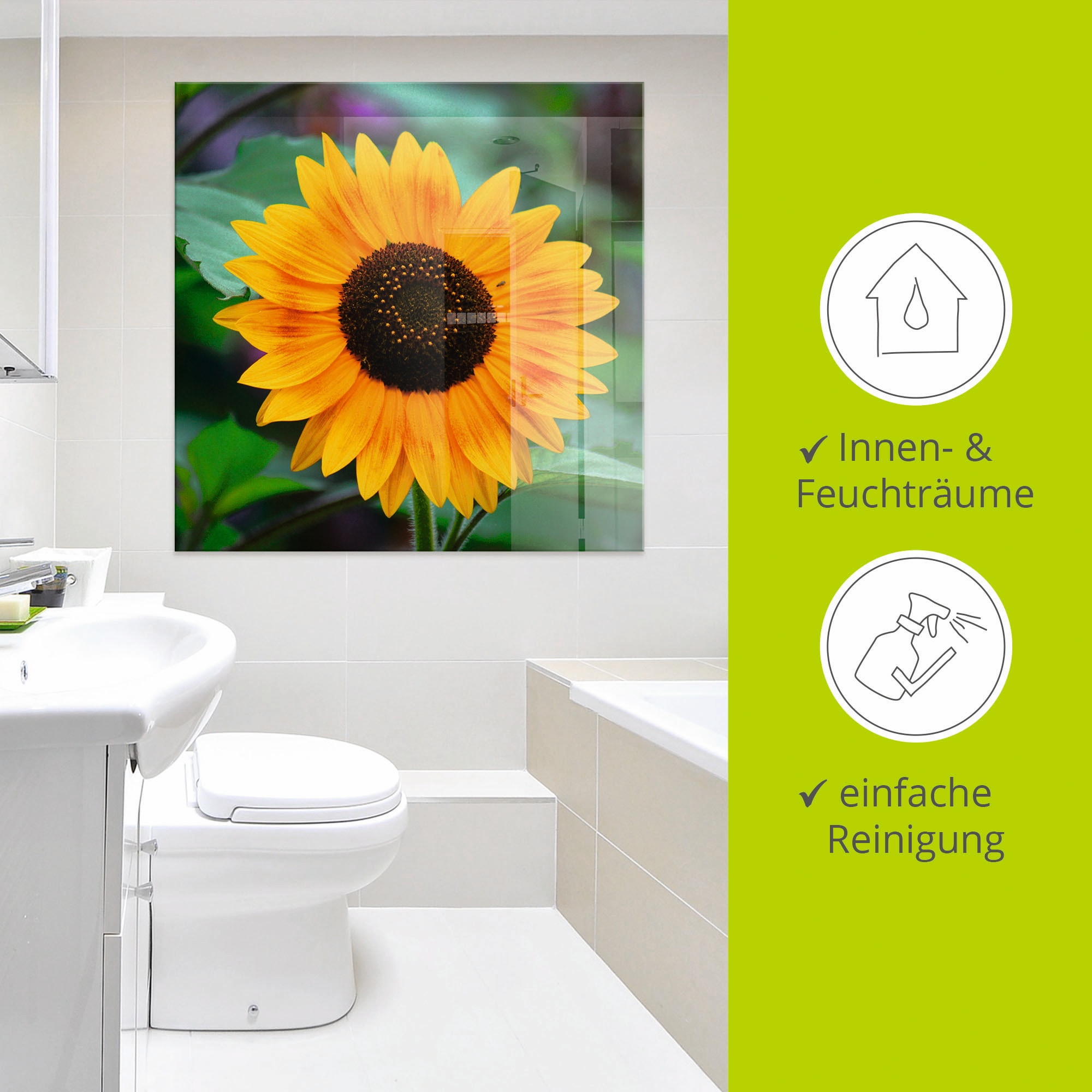 Artland Tableau en verre »Sonnenblume« 1 cuis tlg. in verschiedenen Grössen