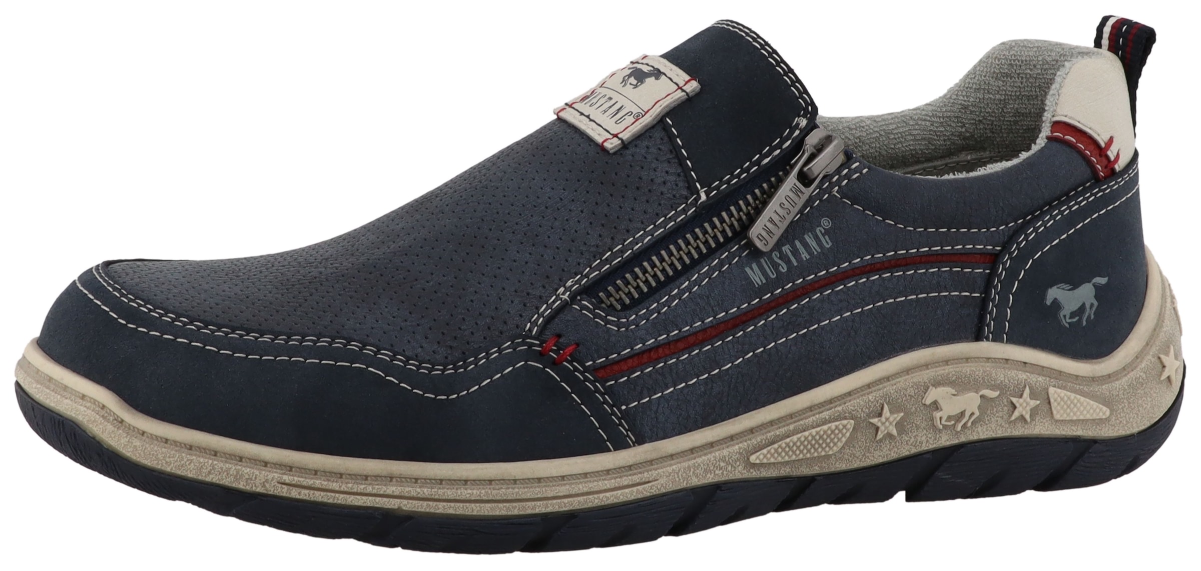 Image of Mustang Shoes Slipper "Benedetto" Freizeitschuh, Halbschuh, Slipper mit seitlichem Reissverschluss