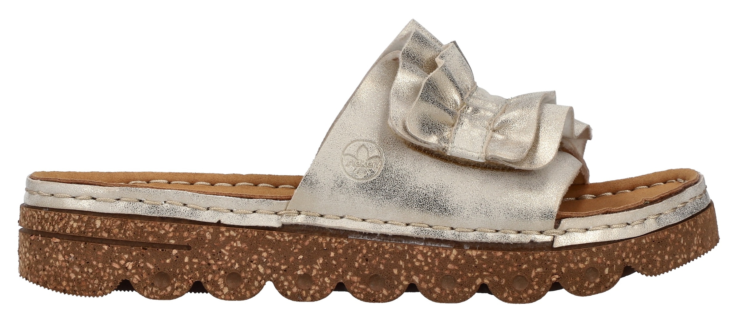 Rieker Pantolette  chaussure d'été, chaussure de plage, chausson avec semelle compensée à la mode