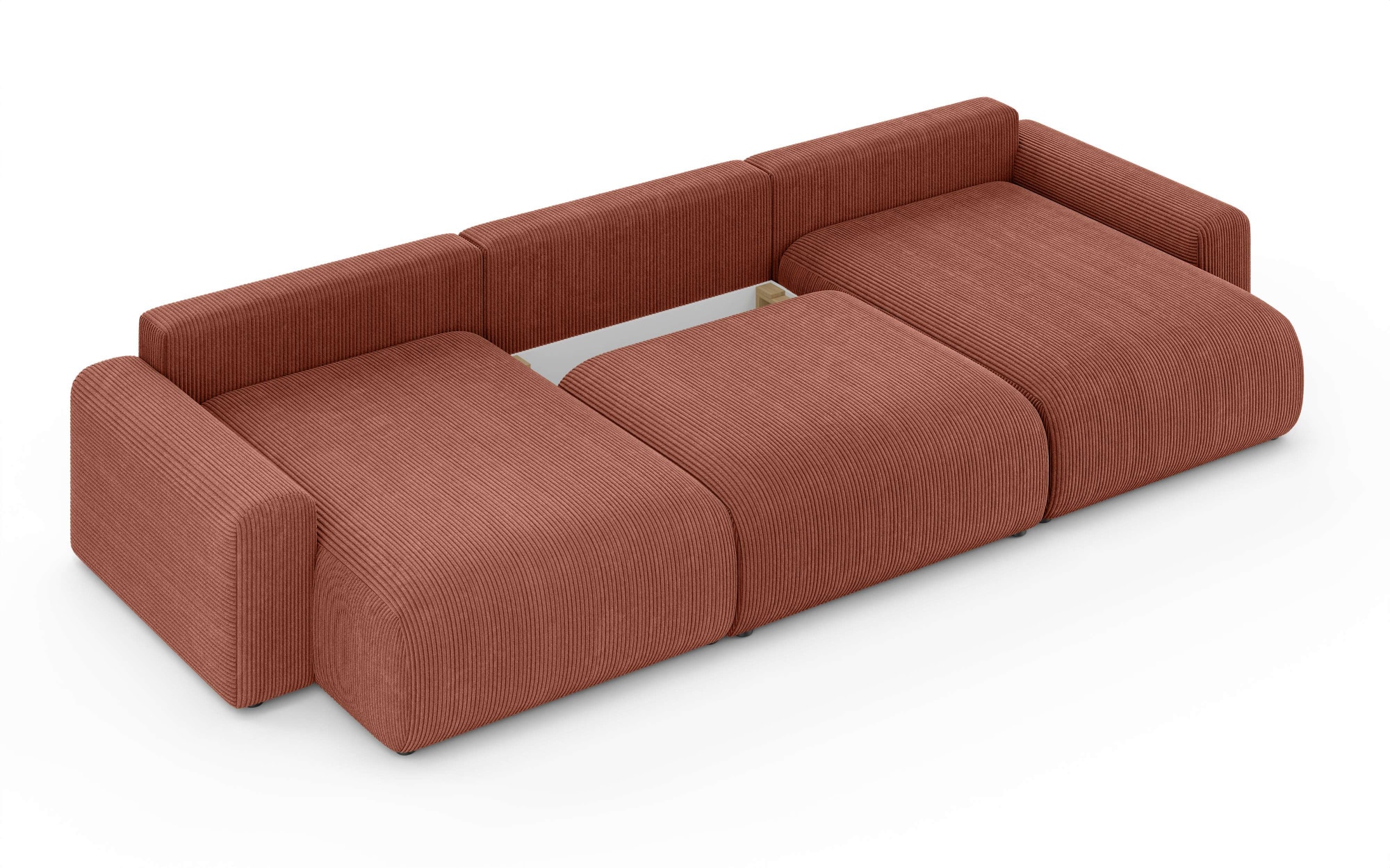 Home affaire Wohnlandschaft »LAKESIDE mit Bettfunktion und Bettkasten, Masse B/T/H: 332,5/142/84 cm«, U‑Form mit vielen Kissen und Wellenunterfederung