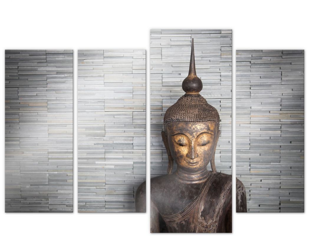 Wall-Art Mehrteilige Bilder »Thailand Buddha Set (4 teilig)«, (Set, 4 St.), Glasposter modern
