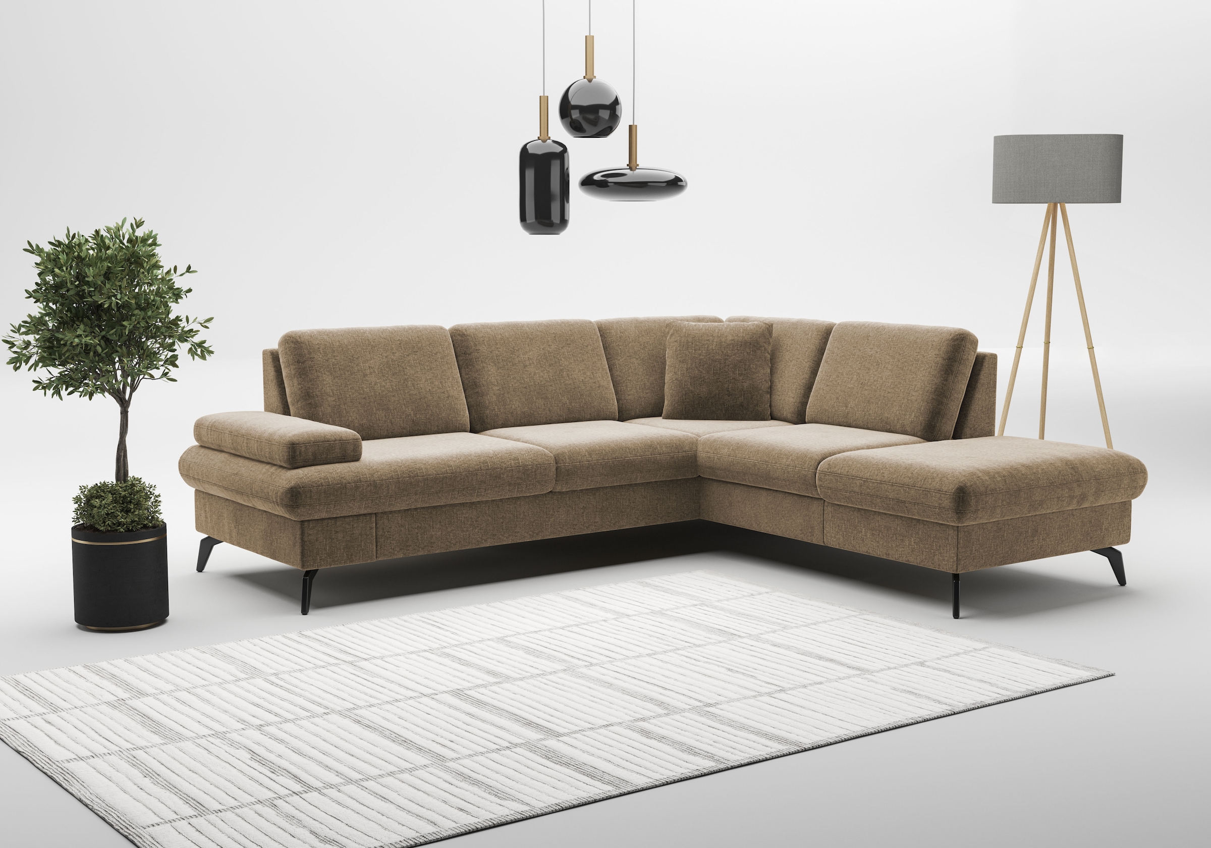 Image of sit&more Ecksofa "Morris Jubi L-Form, B: 238 cm" mit Armteilfunktion & 1 Zierkissen, optional Bettfunktion