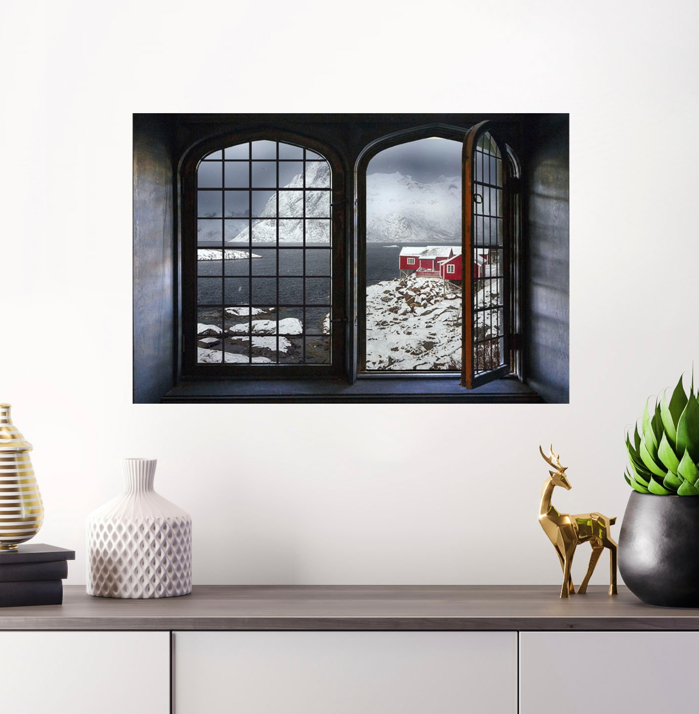 Image of queence Wandsticker "Norwegen" Wandsticker, Wandbild, selbstklebend, 3D, Fenster