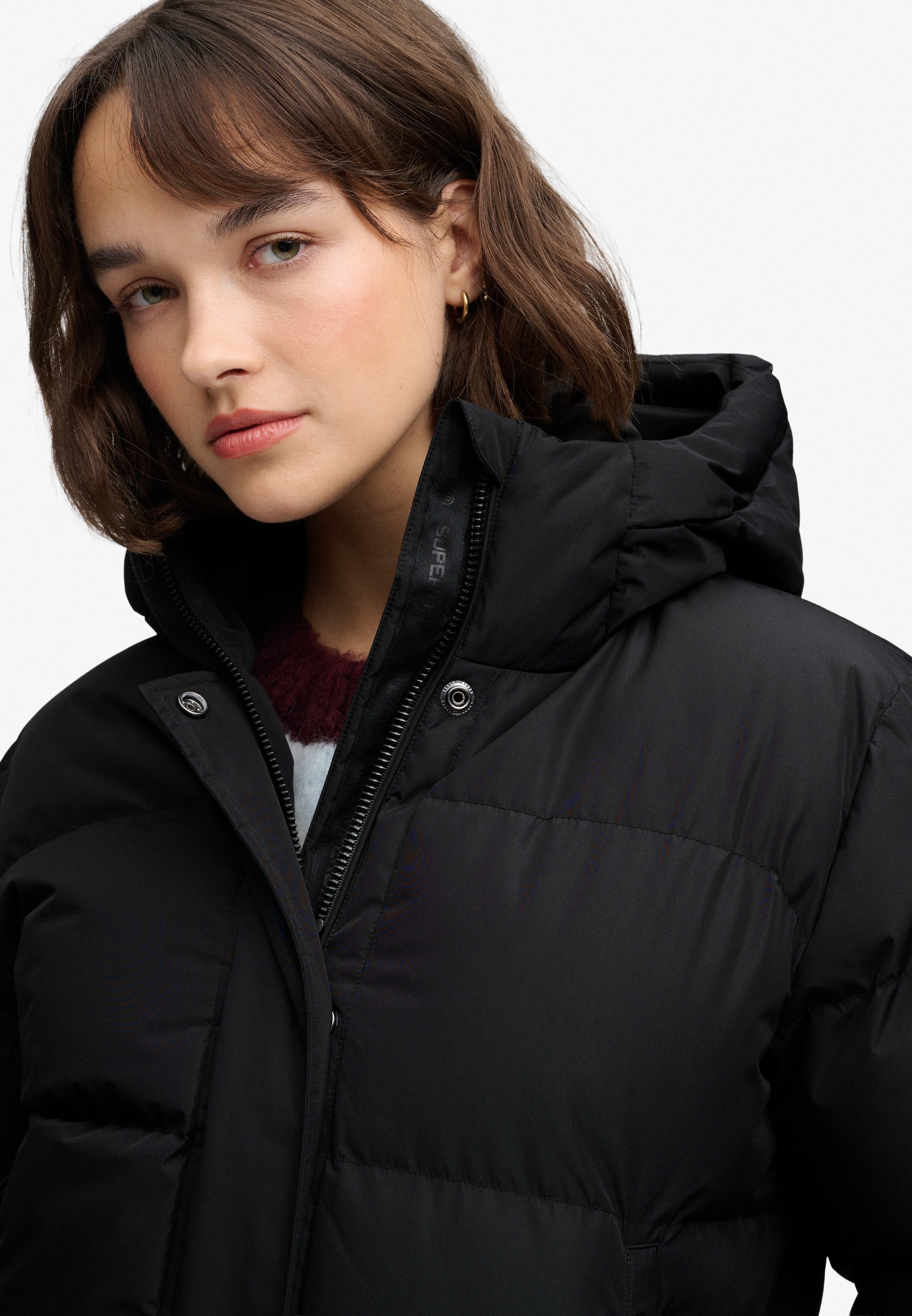 Superdry Steppjacke »HOODED 5 BAFFLE SPORTS PUFFER« mit Kapuze Kunstfaser, relaxed fit