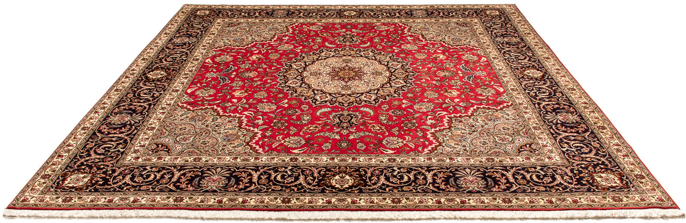 Image of morgenland Orientteppich »Perser - Täbriz - Royal quadratisch - 257 x 254 cm - rot«, quadratisch, 7 mm Höhe, Wohnzimmer, Handgeknüpft, Einzelstück mit Zertifikat bei Ackermann Versand Schweiz