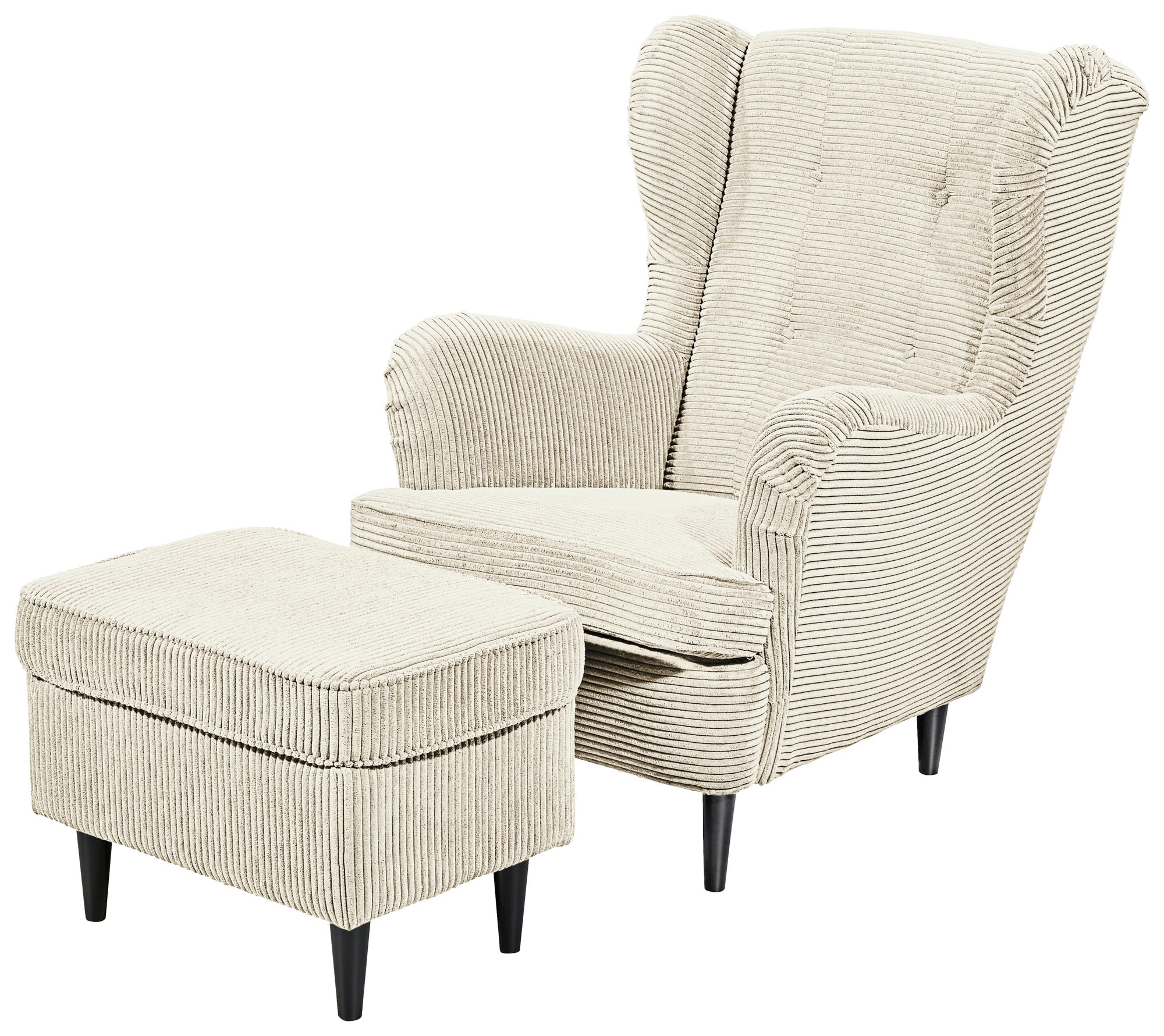 ED EXCITING DESIGN Ohrensessel »Oskar«, mit Massivholzfüssen