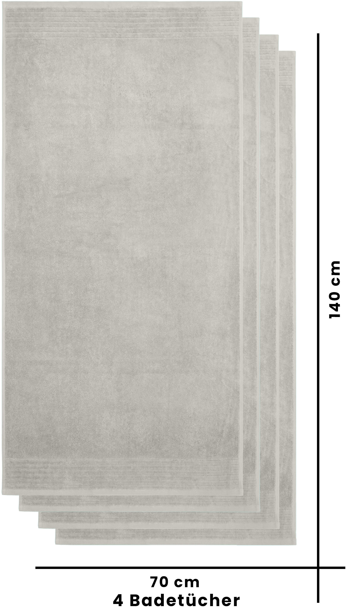 my home Duschtücher »Sanremo Premium, Premium Handtücher, 600 gr/m², 70x140cm«, (Set, 4 St., 2x 70x140cm), mit Bordüre, einfarbig, flauschig und weich, dicke Qualität