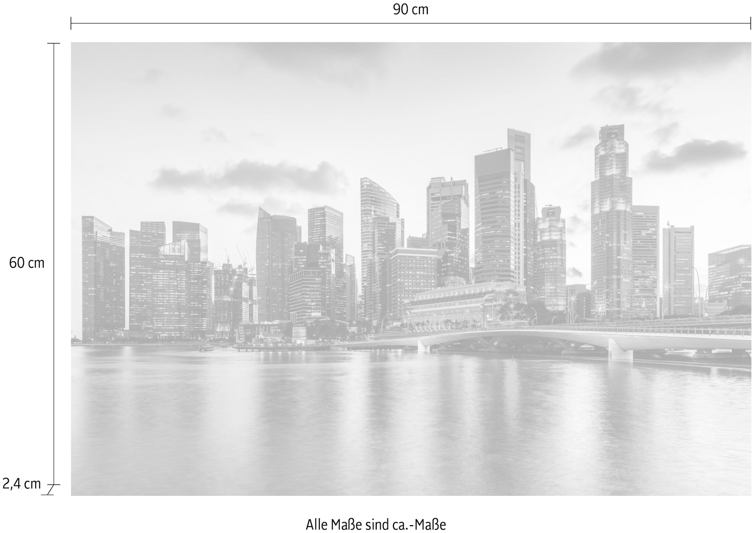 queence Tableau en verre acrylique »Stadt« Fine Art-Print in Galeriequalität