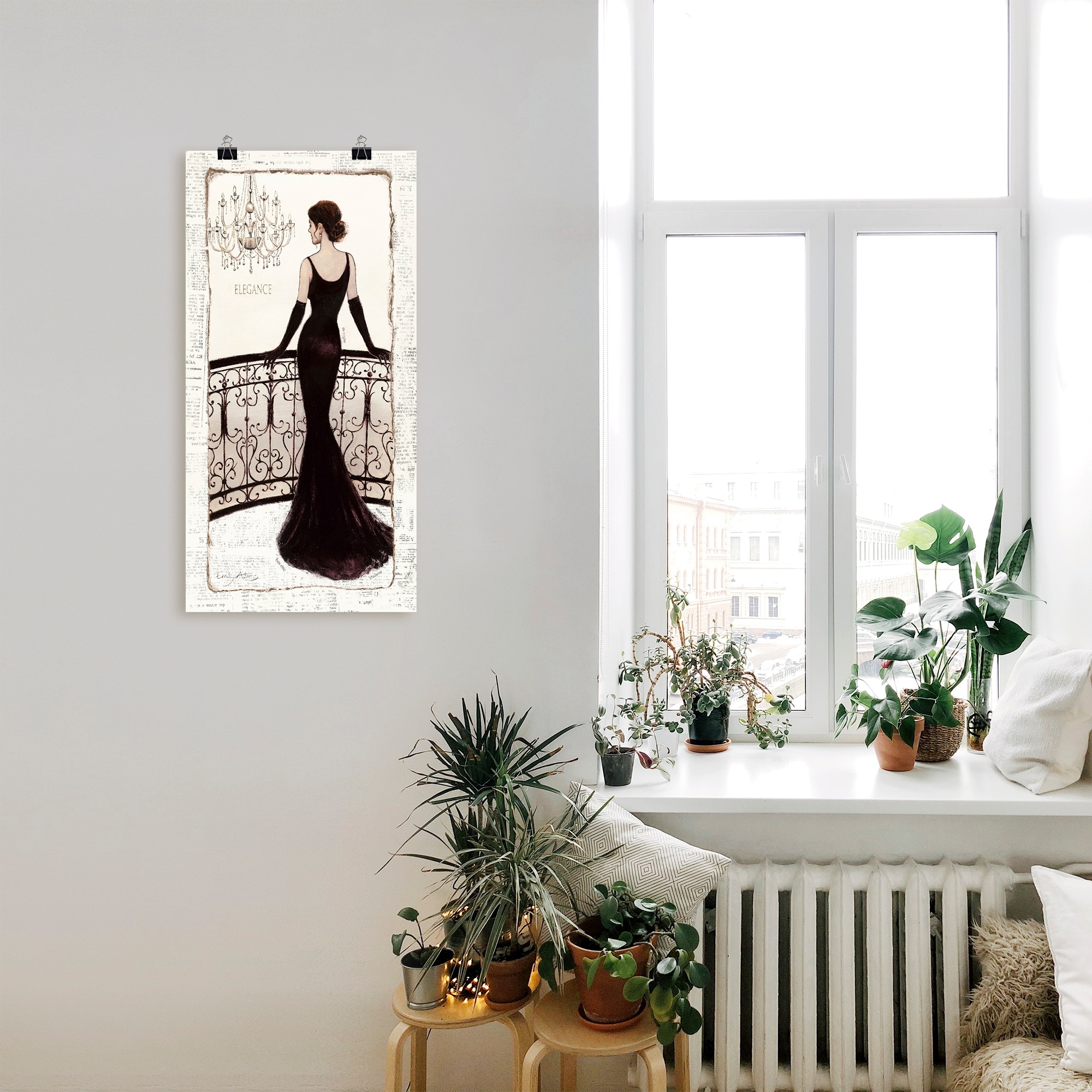 Artland Wandbild »Die schöne in Schwarz«, Frau, (1 St.), als Leinwandbild, Poster, Wandaufkleber in verschied. Grössen