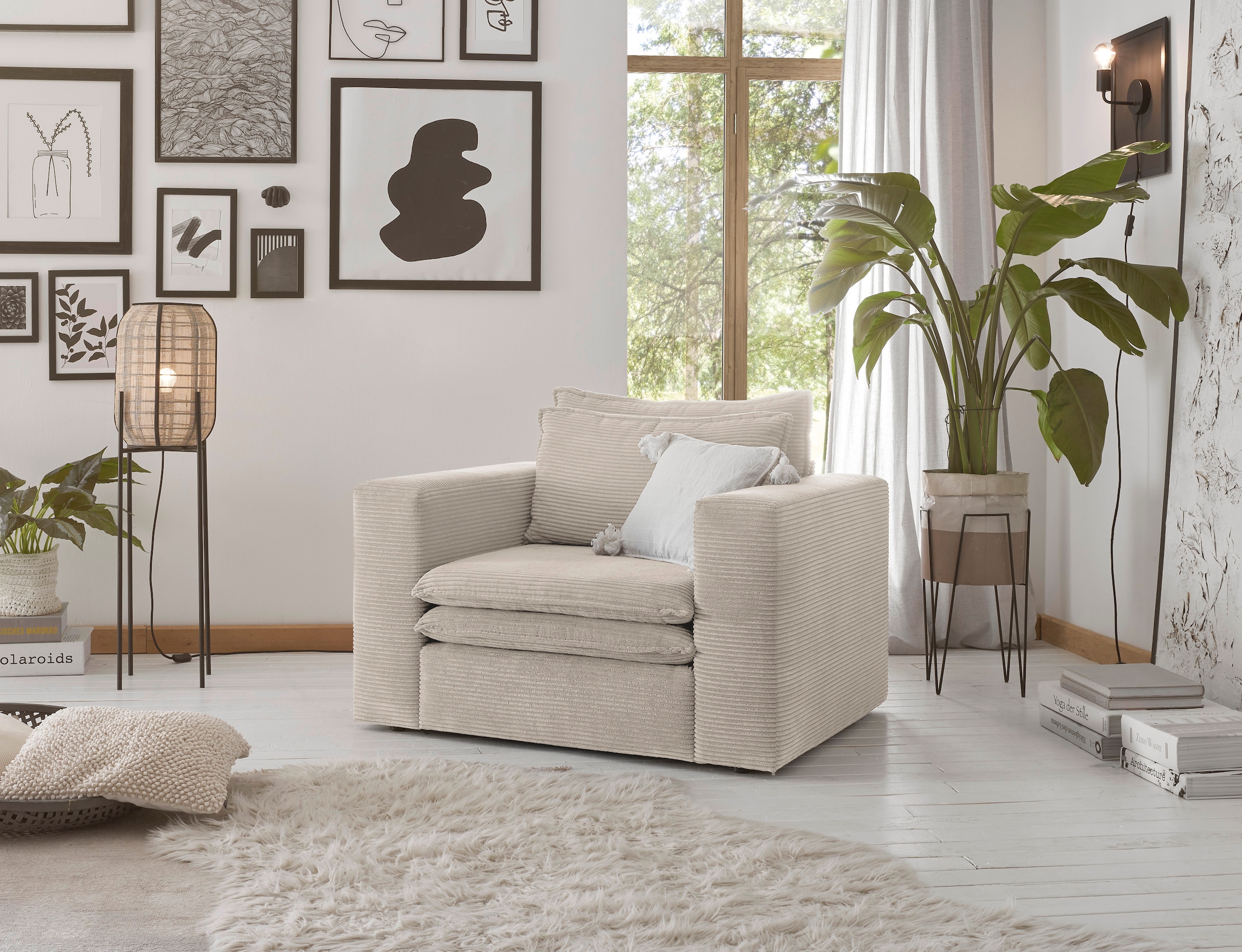 Places of Style Sessel »PIAGGE«, Hochwertiger Cord- passend zur Serie PIAGGE