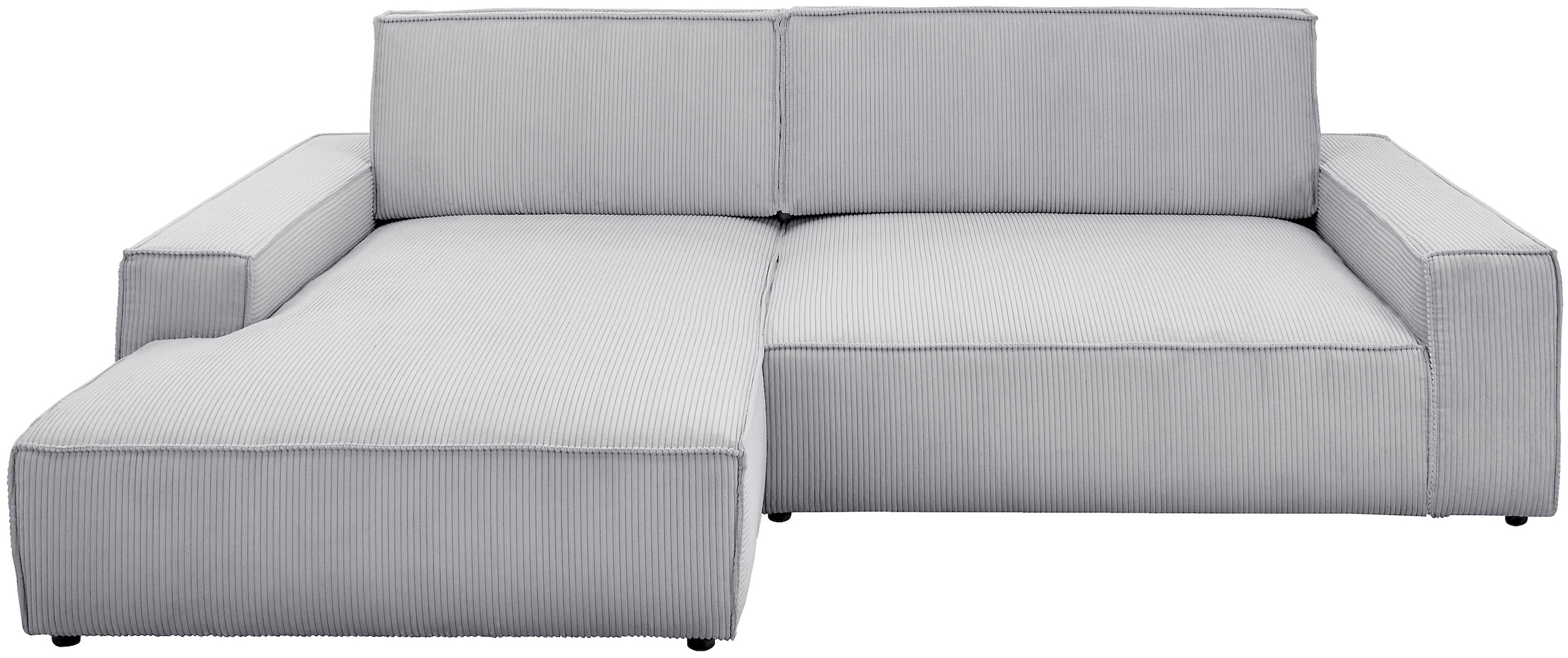 Home affaire Ecksofa »NEU: SHERWOODL XXL 284, Big-Sofa L-Form, tiefe Sitzfläche 95 cm, Cord,«, Leinenoptik, Recamiere rechts/links, auch als Schlafsofa stellbar