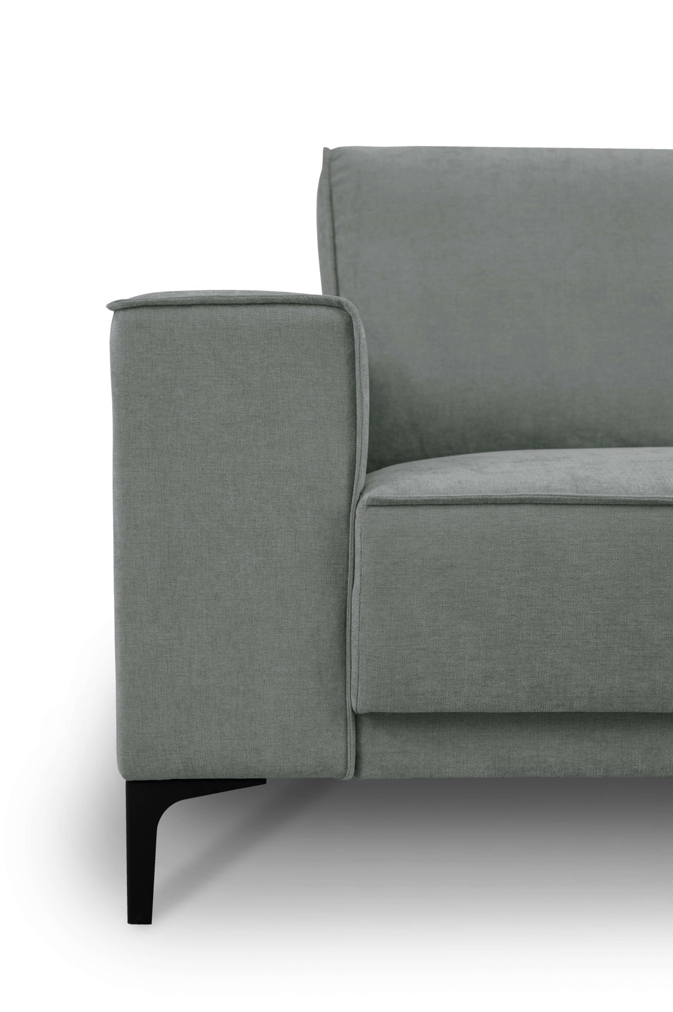 Places of Style Wohnlandschaft »XXL Sofa Oland, Struktur, Flachgewebe, Luxus-Microfaser, Boucle«, U-Form, 342 cm, Wellenunterfederung, Skandi-Design, Metallfüsse
