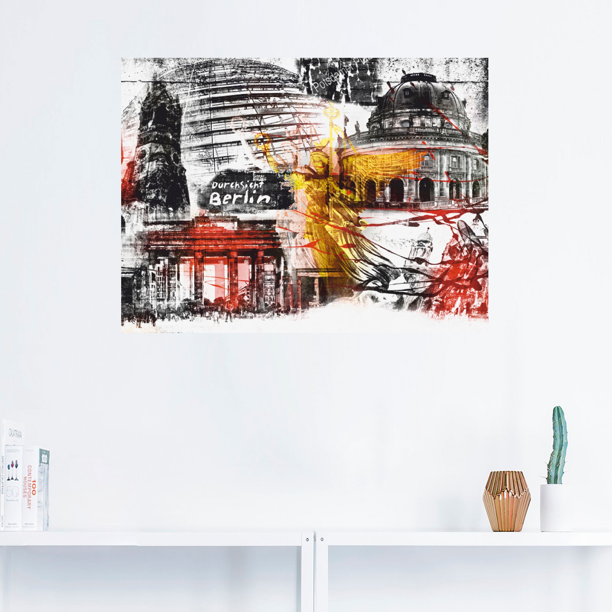 Artland Wandbild »Berlin Skyline Collage VI«, Architektonische Elemente, (1  St.), als Leinwandbild, Wandaufkleber oder Poster in versch. Grössen jetzt  kaufen