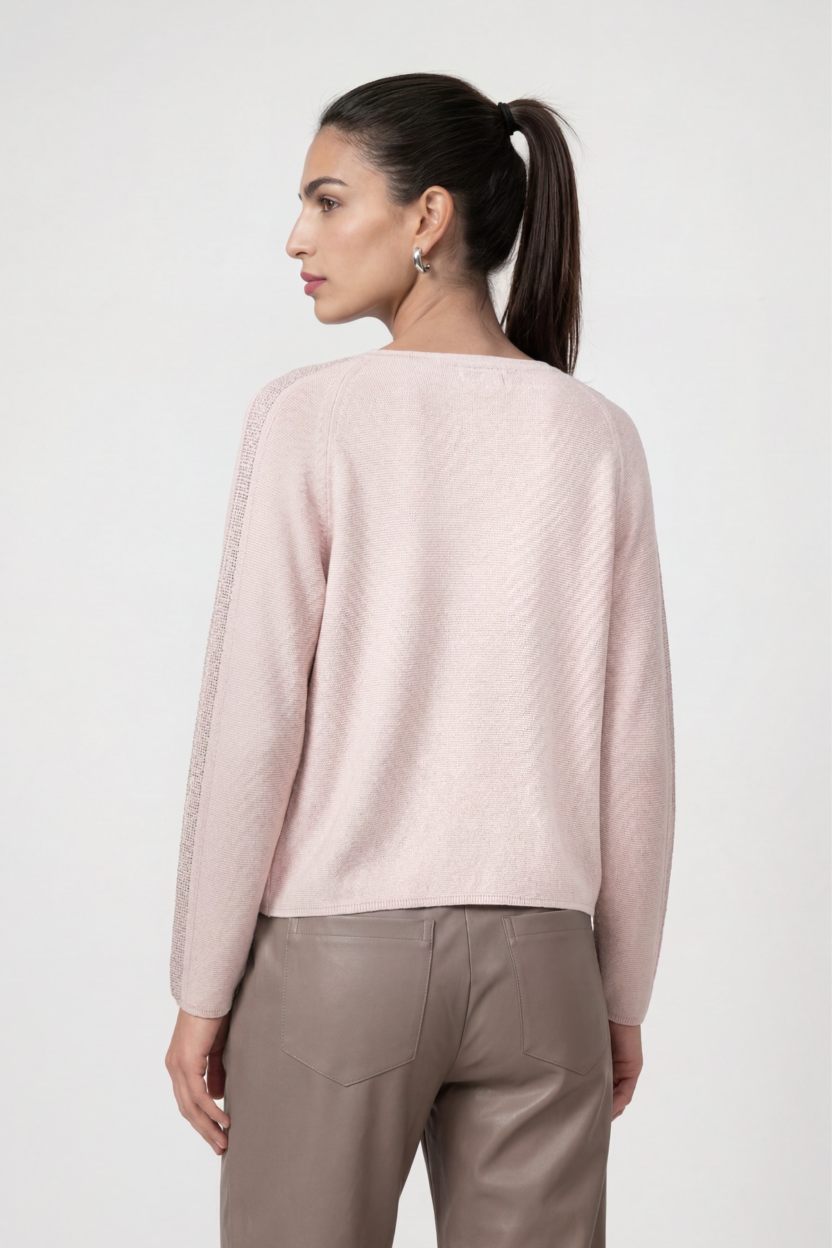 Monari Pull à col rond »Pullover Basic Schmuck« Coupe régulière avec éléments décoratifs