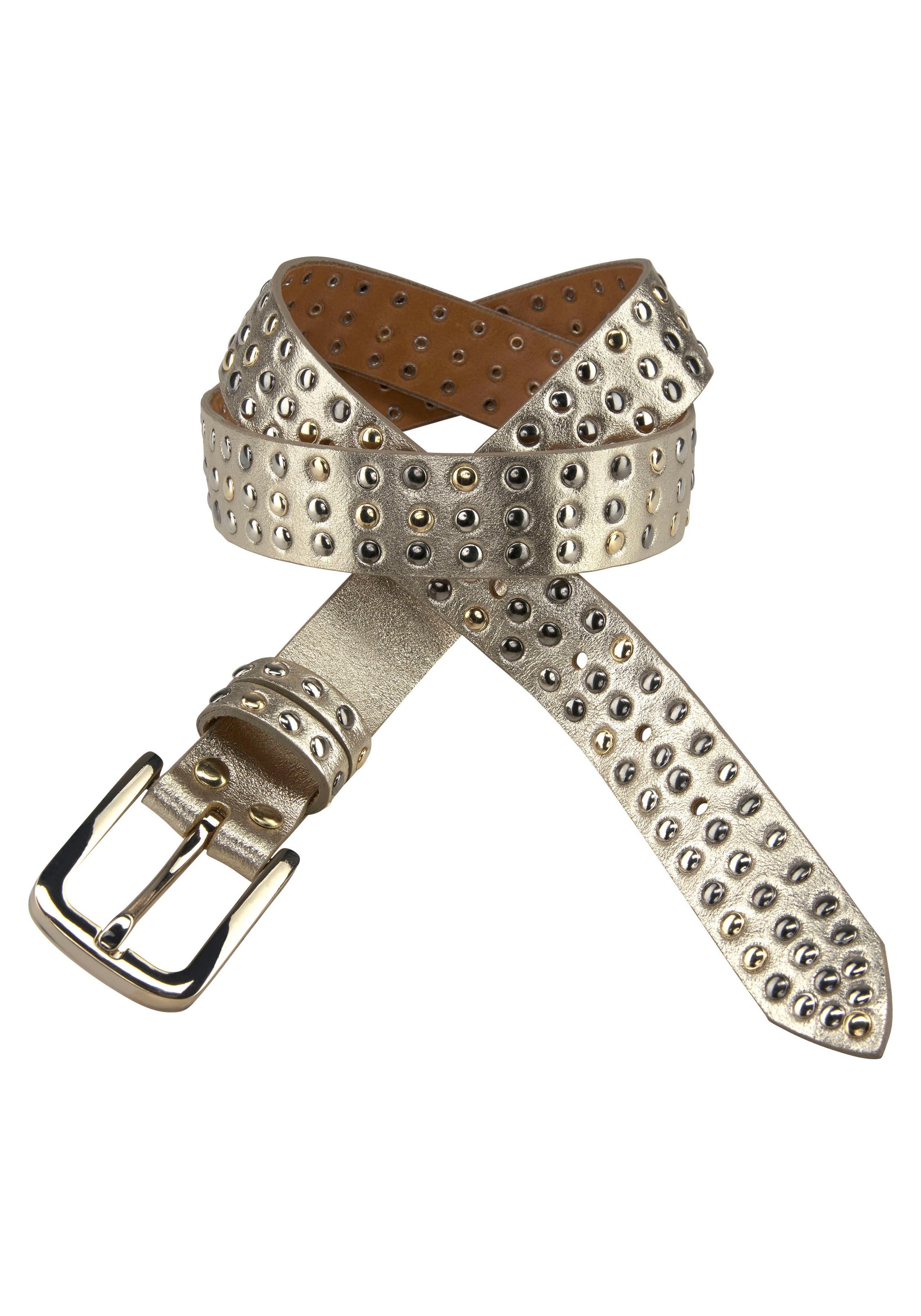 Image of J.Jayz Nietengürtel, Ledergürtel in Metallic-Optik mit Nieten bei Ackermann Versand Schweiz