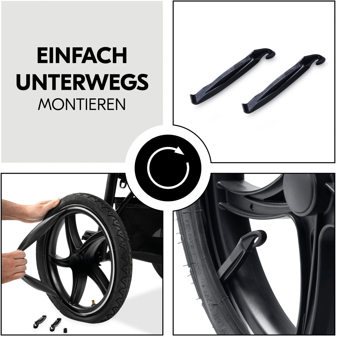 Hauck Kit de réparation des pneus »Pushchair Repair Kit 3W« für Dreirad-Buggys