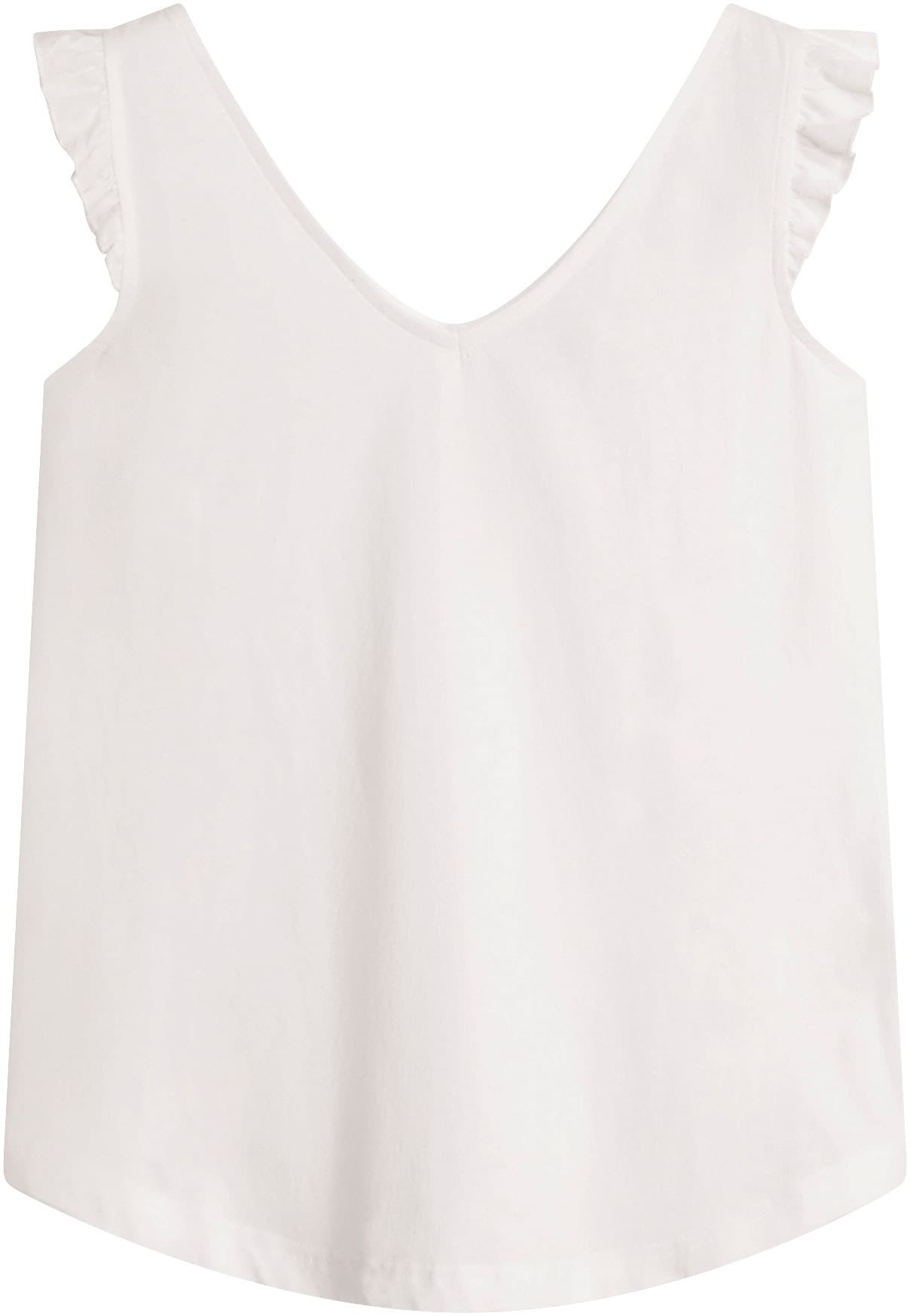 bonprix Haut de chemise lockerer loose fit, mit süsser Rüsche, aus Baumwolle