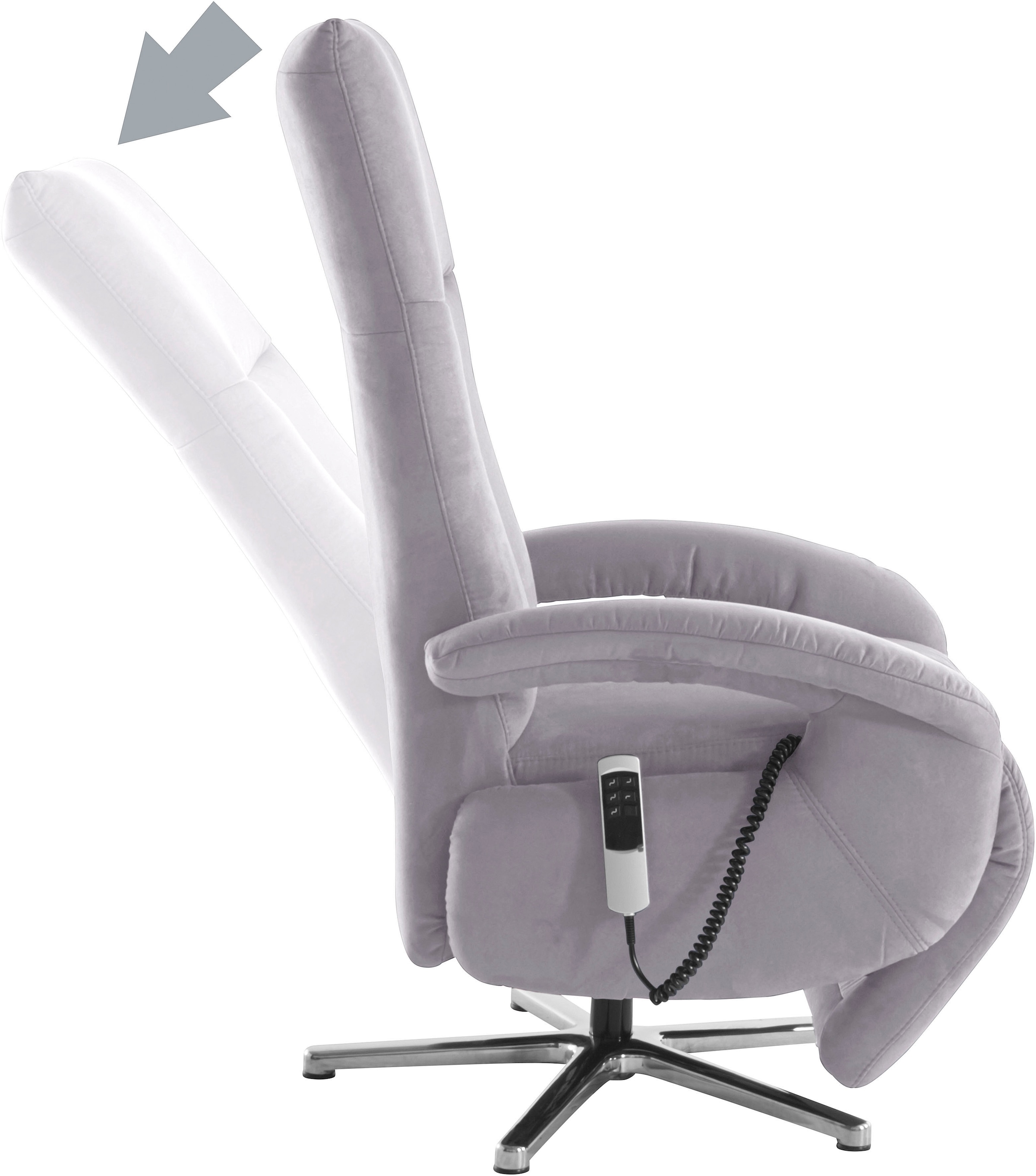 sit&more Fauteuil TV »Tycoon mit Kopfteilverstellung und 360° Drehfunktion« wahlweise manuell oder elektrischer Funktion, auch mit Akku (kabellos)