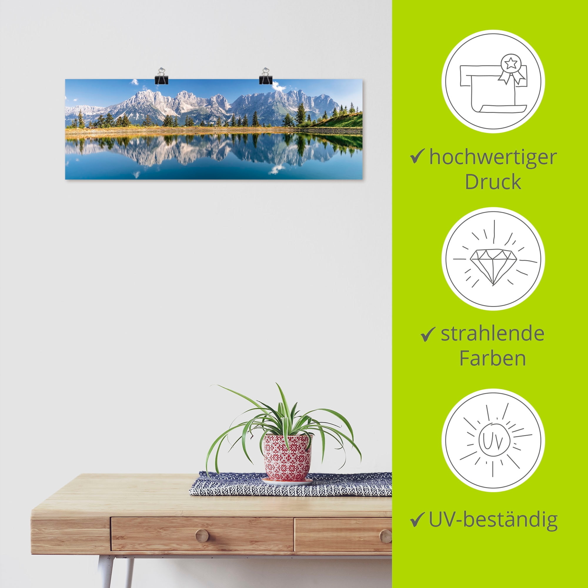 Artland Wandbild »Kaisergebirge Tirol«, Berge & Alpenbilder, (1 St.), als Alubild, Outdoorbild, Leinwandbild, Poster, Wandaufkleber