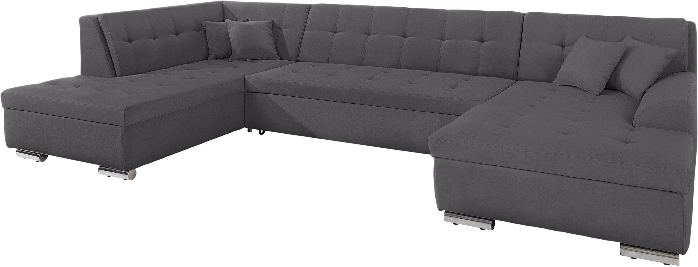 DOMO collection Wohnlandschaft "Aversa U-Form" wahlweise mit Bettfunktion, frei im Raum stellbar