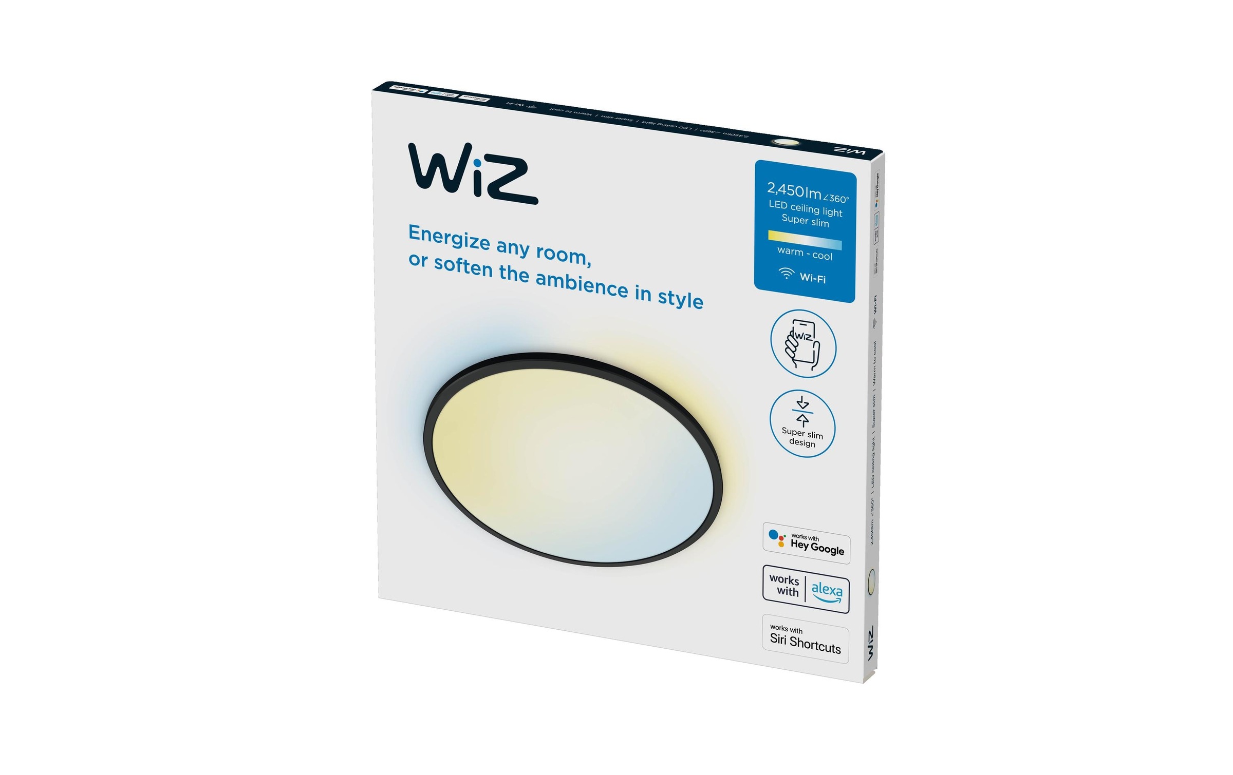 WiZ LED Deckenleuchte »Superslim Tunable White 2450 lm Schwarz«