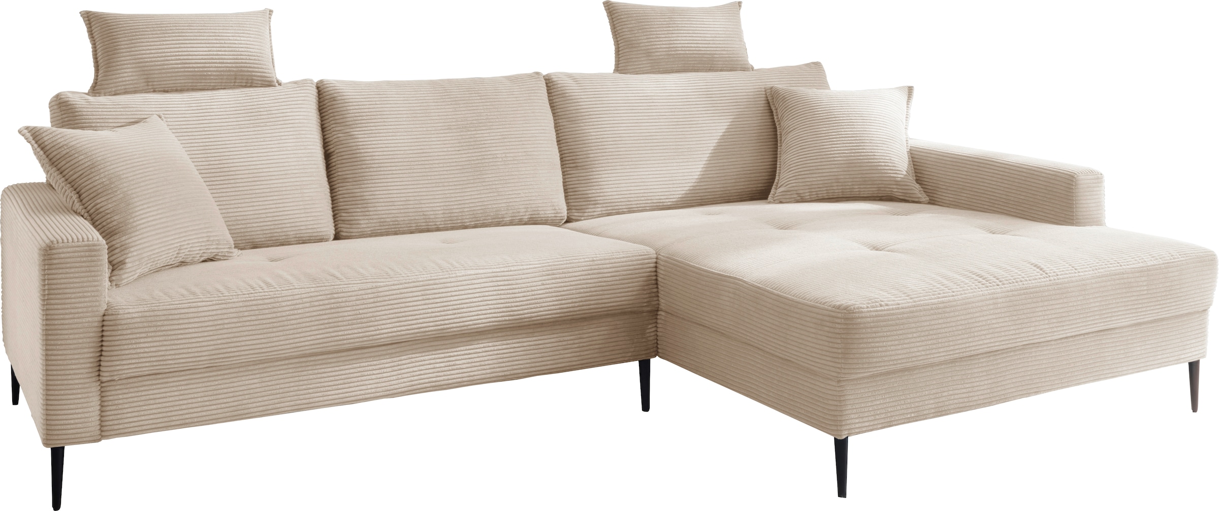 Trends by HG Canapé d'angle »Summer« in Cord-Stoff mit Metallfuss