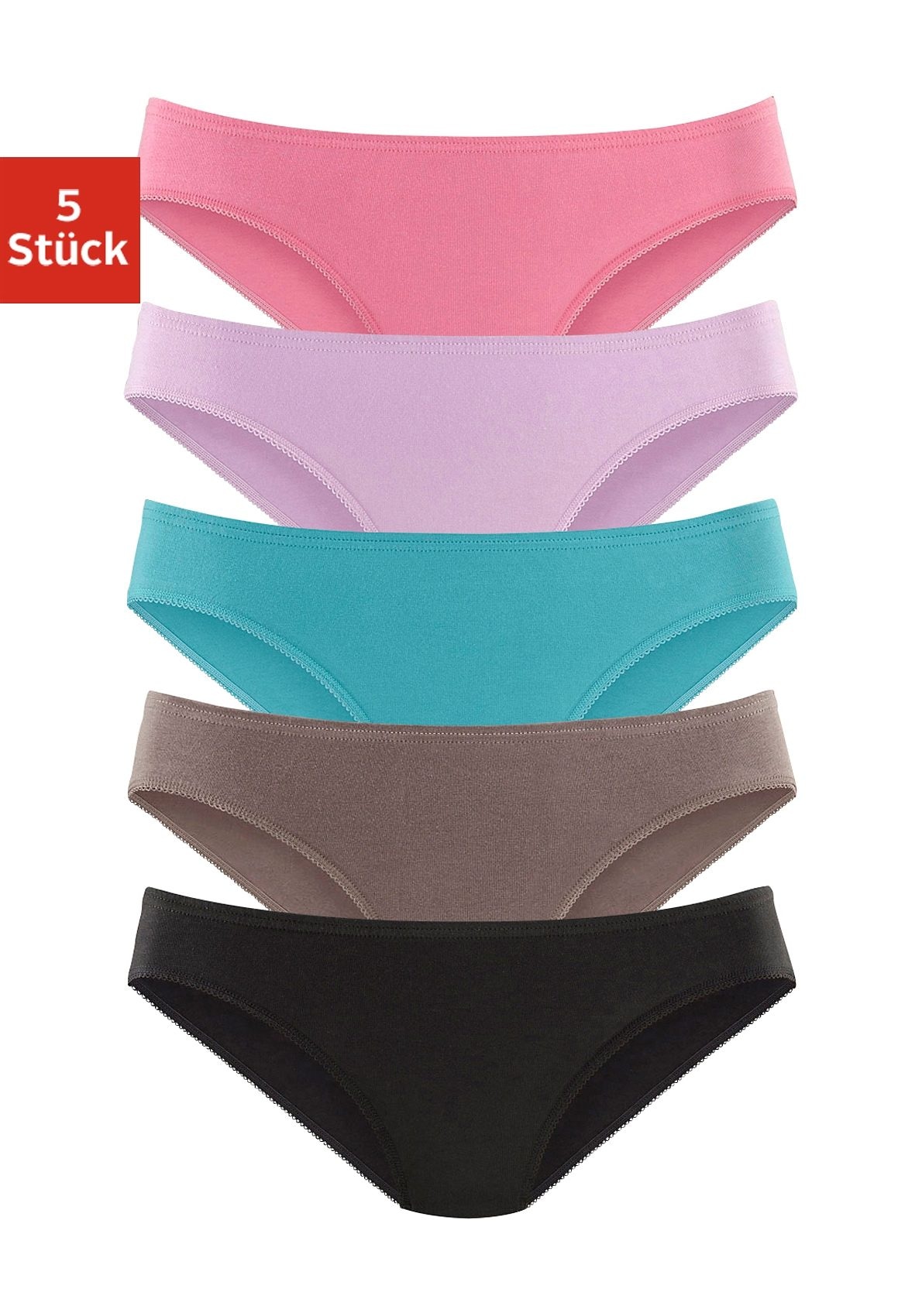 ♕ petite fleur Bikinislip, (Packung, 5 St.), aus elastischer Baumwolle  versandkostenfrei bestellen