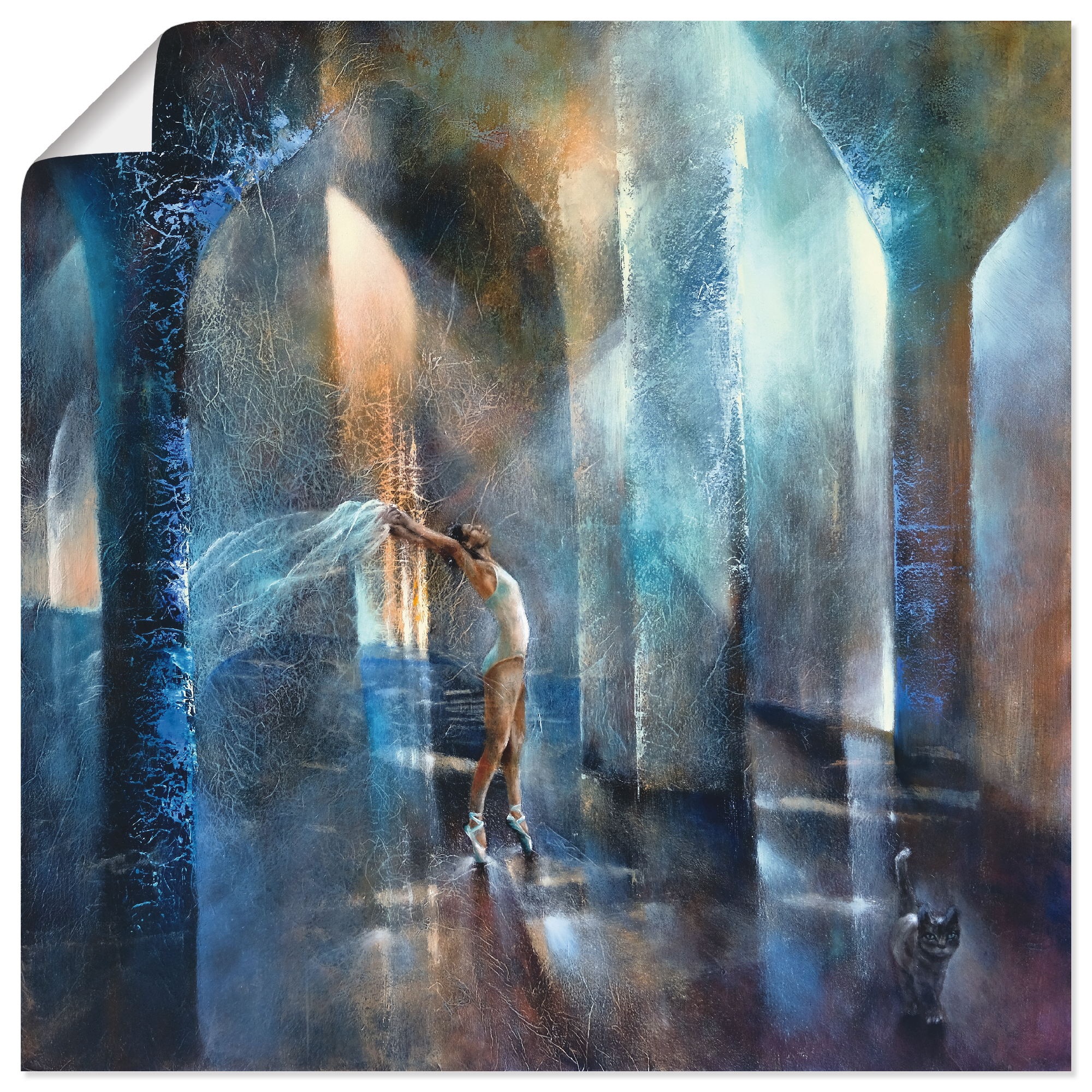 Image of Artland Wandbild »Katze und Tänzerin«, Katzen, (1 St.), in vielen Grössen & Produktarten - Alubild / Outdoorbild für den Aussenbereich, Leinwandbild, Poster, Wandaufkleber / Wandtattoo auch für Badezimmer geeignet bei Ackermann Versand Schweiz