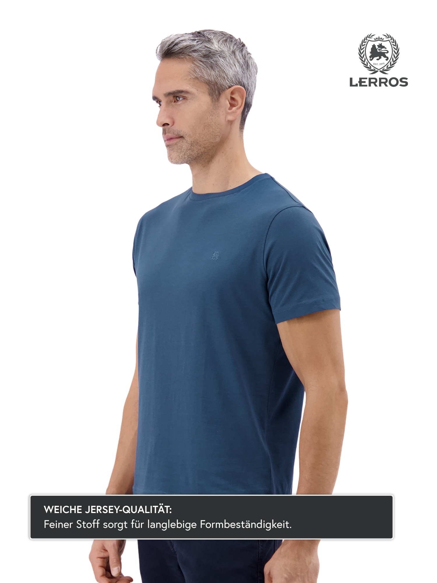 LERROS T-Shirt »T-Shirt mit Rundhalsausschnitt« Herren Shirt aus 100% Baumwolle, einfarbig, Jersey-Qualität