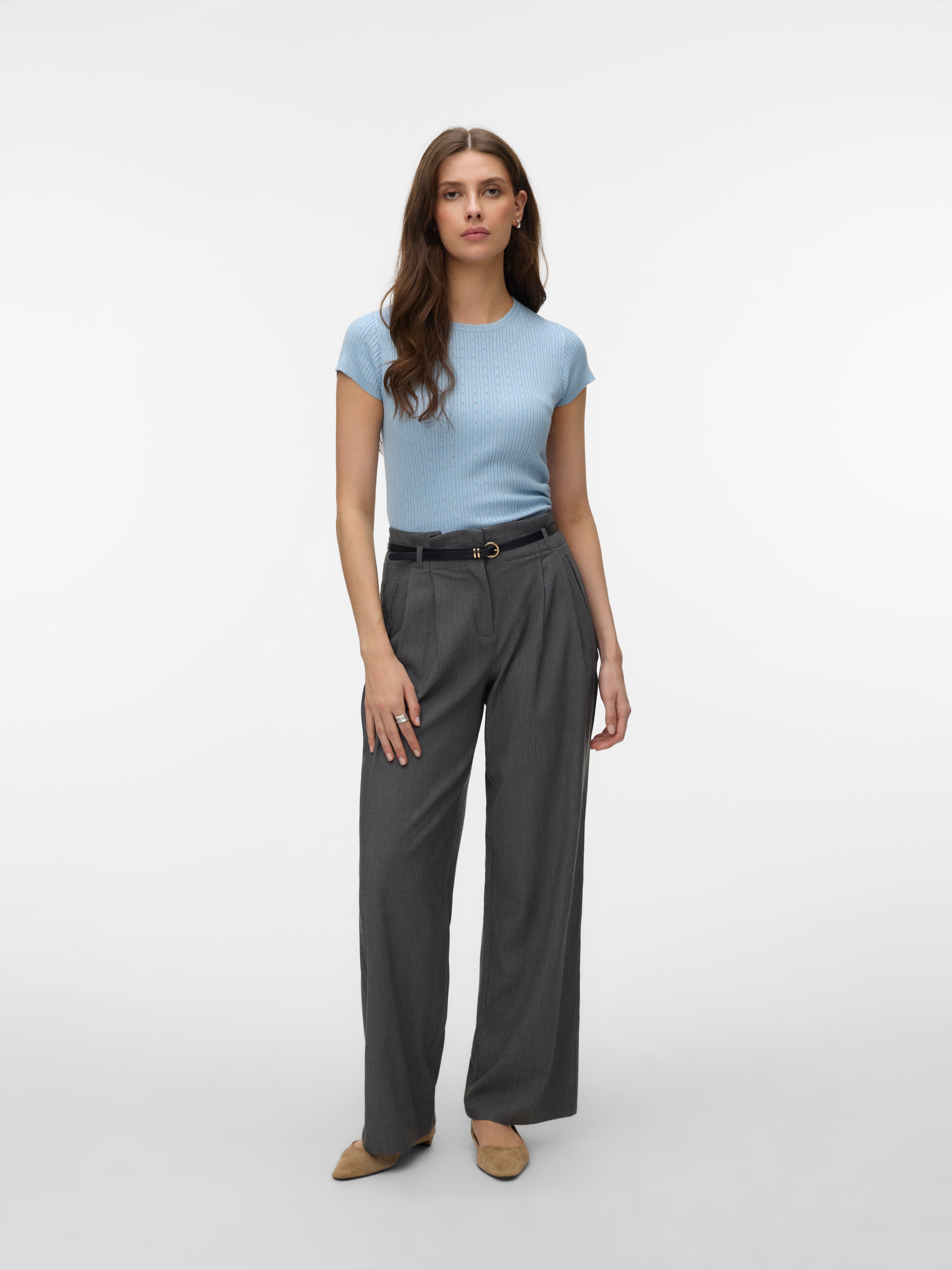 Vero Moda Pull à manches courtes »VMSILJE C/S O-NECK POINTELLE PULL NOOS« Sommerpulli