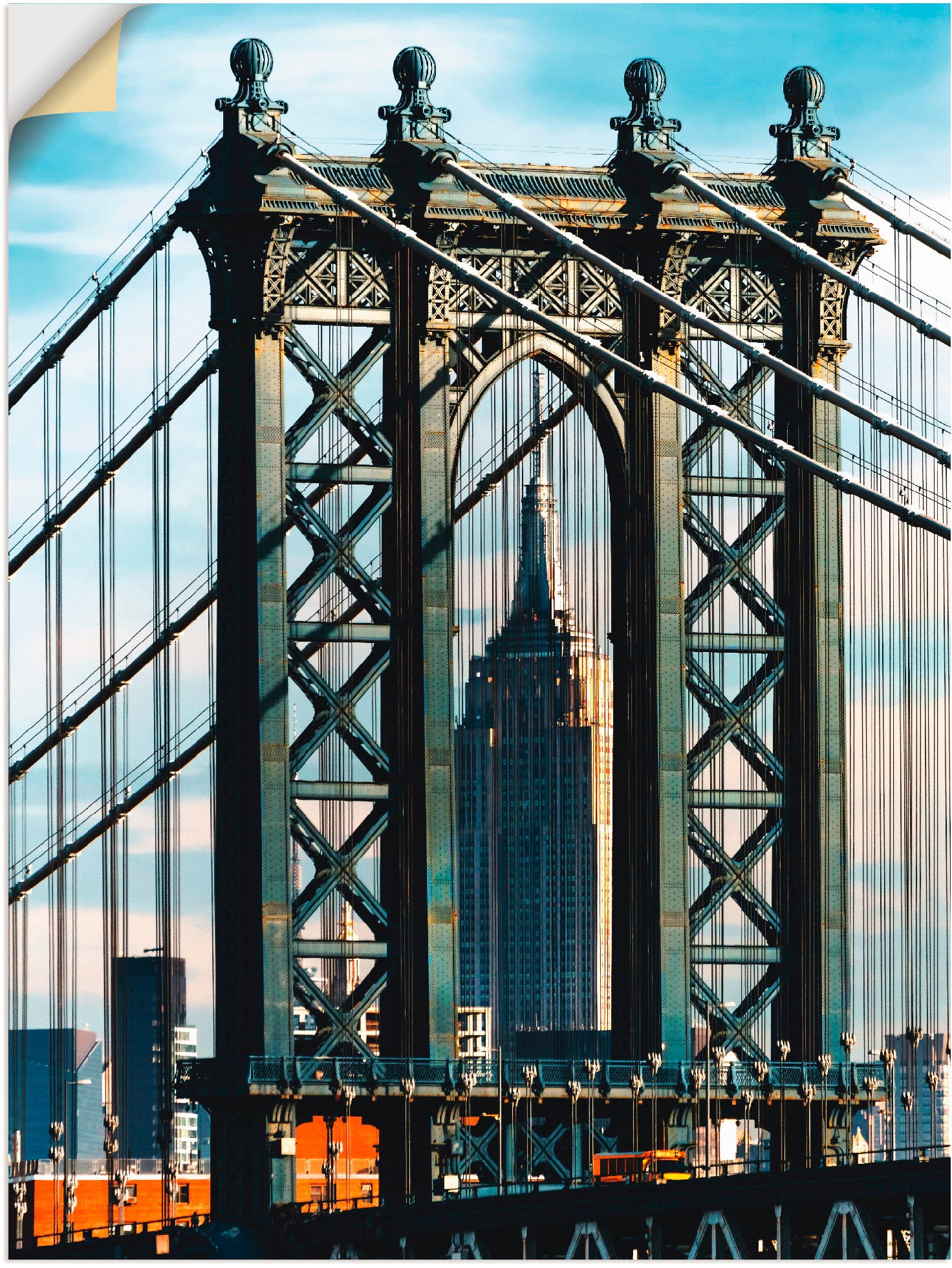 Image of Artland Wandbild »New York Manhattan Bridge«, Brücken, (1 St.), in vielen Grössen & Produktarten -Leinwandbild, Poster, Wandaufkleber / Wandtattoo auch für Badezimmer geeignet bei Ackermann Versand Schweiz