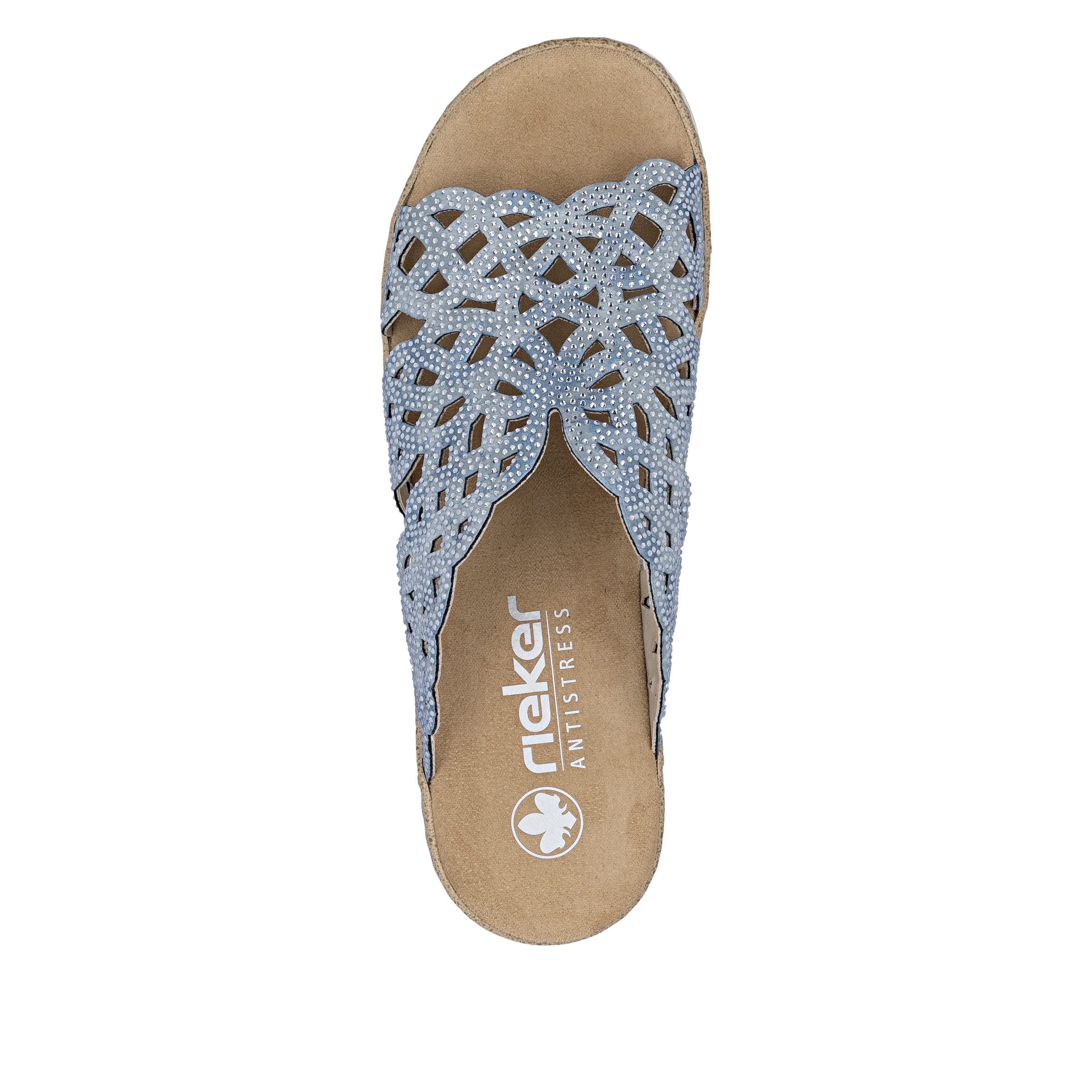 Rieker Pantolette  chaussure d'été, chaussure de plage, chausson, talon compensé, avec strass