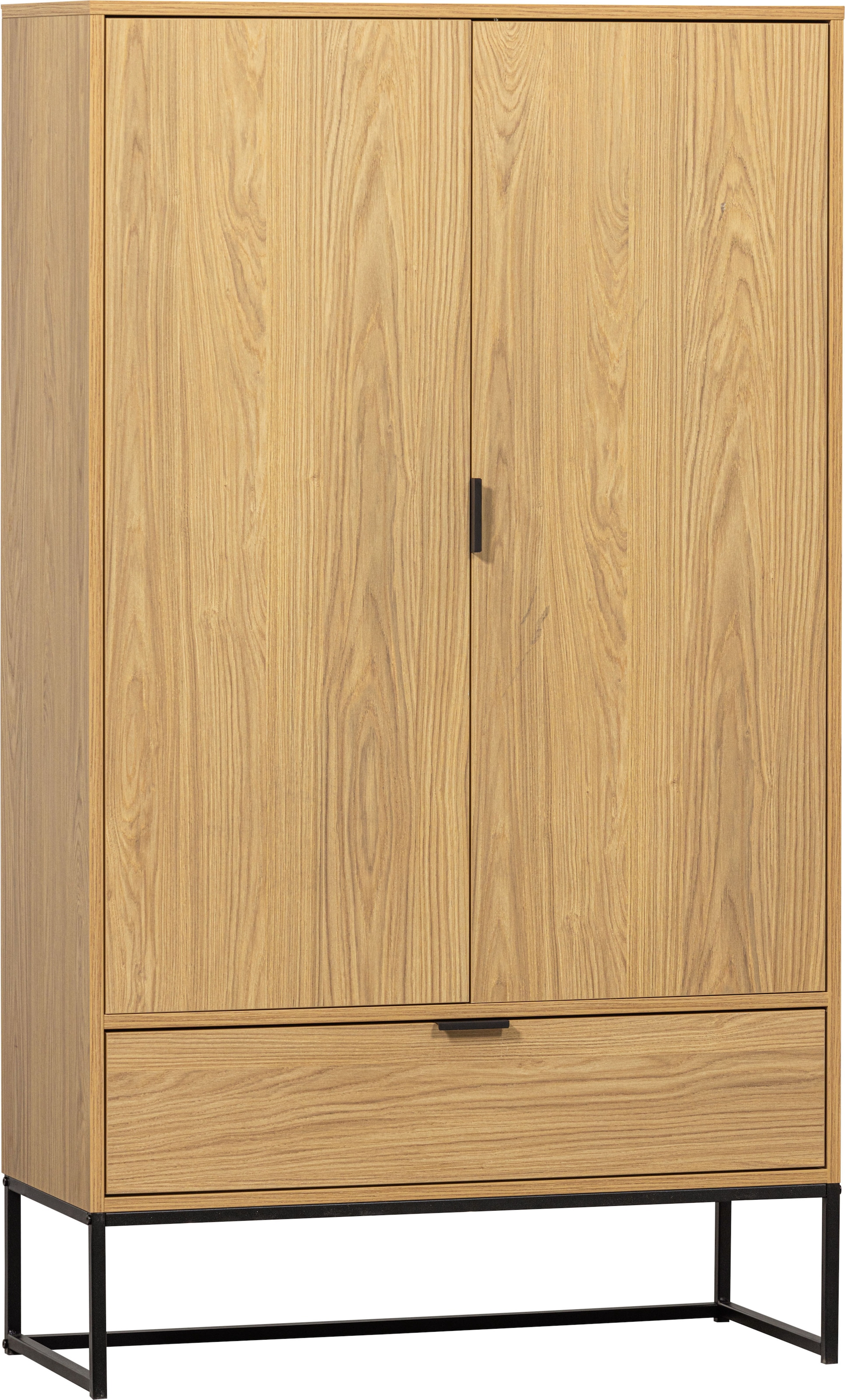 WOOOD Commode haute »Silas« 2 cuis tlg. Mélamine chêne, grain visible, capacité de charge du plancher 15 kg