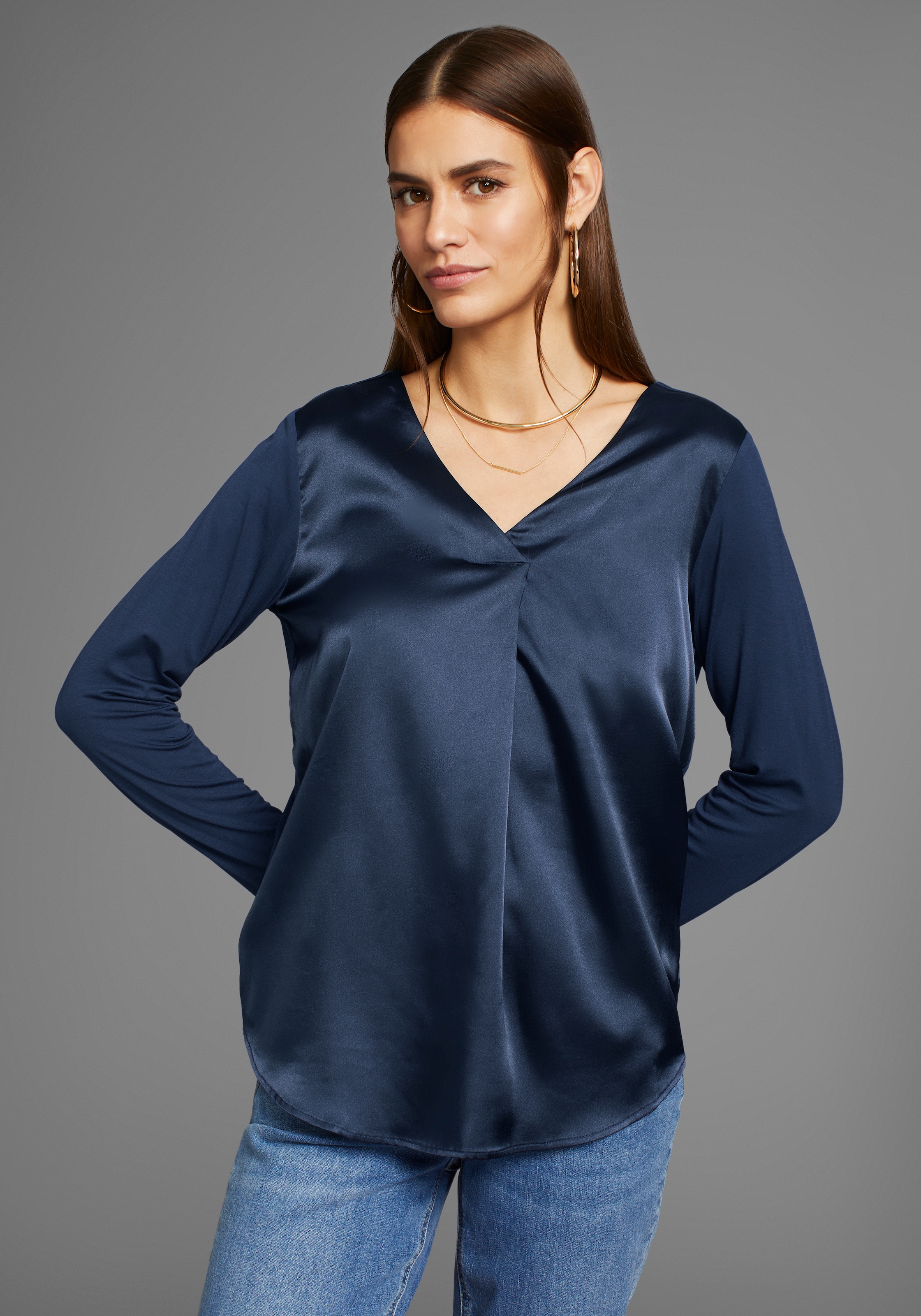 HECHTER PARIS Shirtbluse, mit V-Ausschnitt- NEUE KOLLEKTION