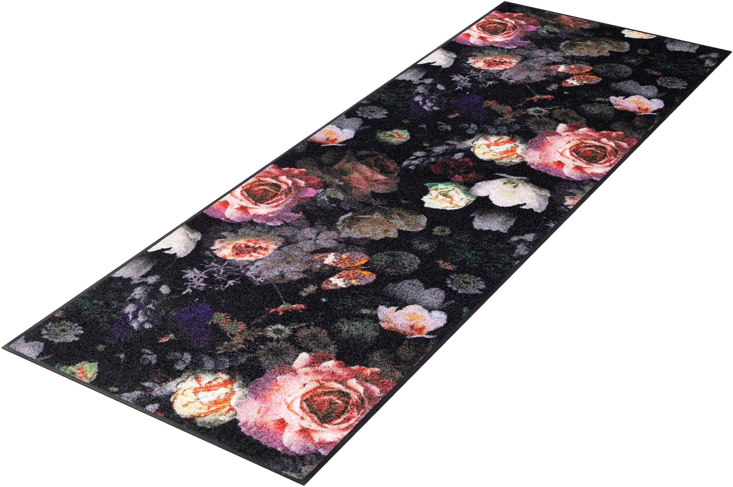 Image of wash+dry by Kleen-Tex Läufer »Night Roses«, rechteckig, 7 mm Höhe, Schmutzfangläufer, Motiv Rosen, rutschhemmend, In- und Outdoor geeignet, waschbar, ideal in Diele & Flur bei Ackermann Versand Schweiz