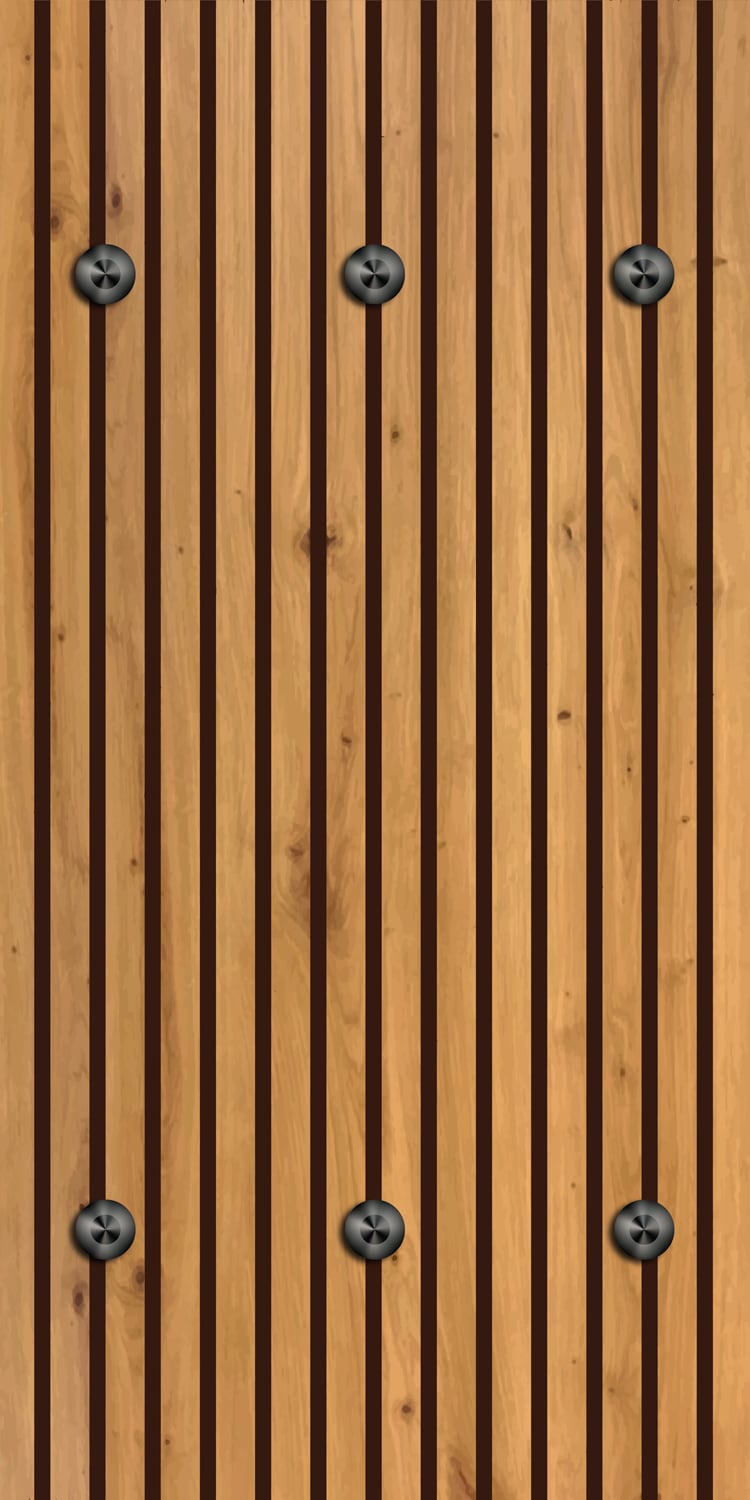 Image of queence Wandgarderobe "Paneel Holz Optik" 1 Stk. tlg. Wandpaneel aus Acrylglas inkl. 6 Edelstahlhaken in schwarz matt