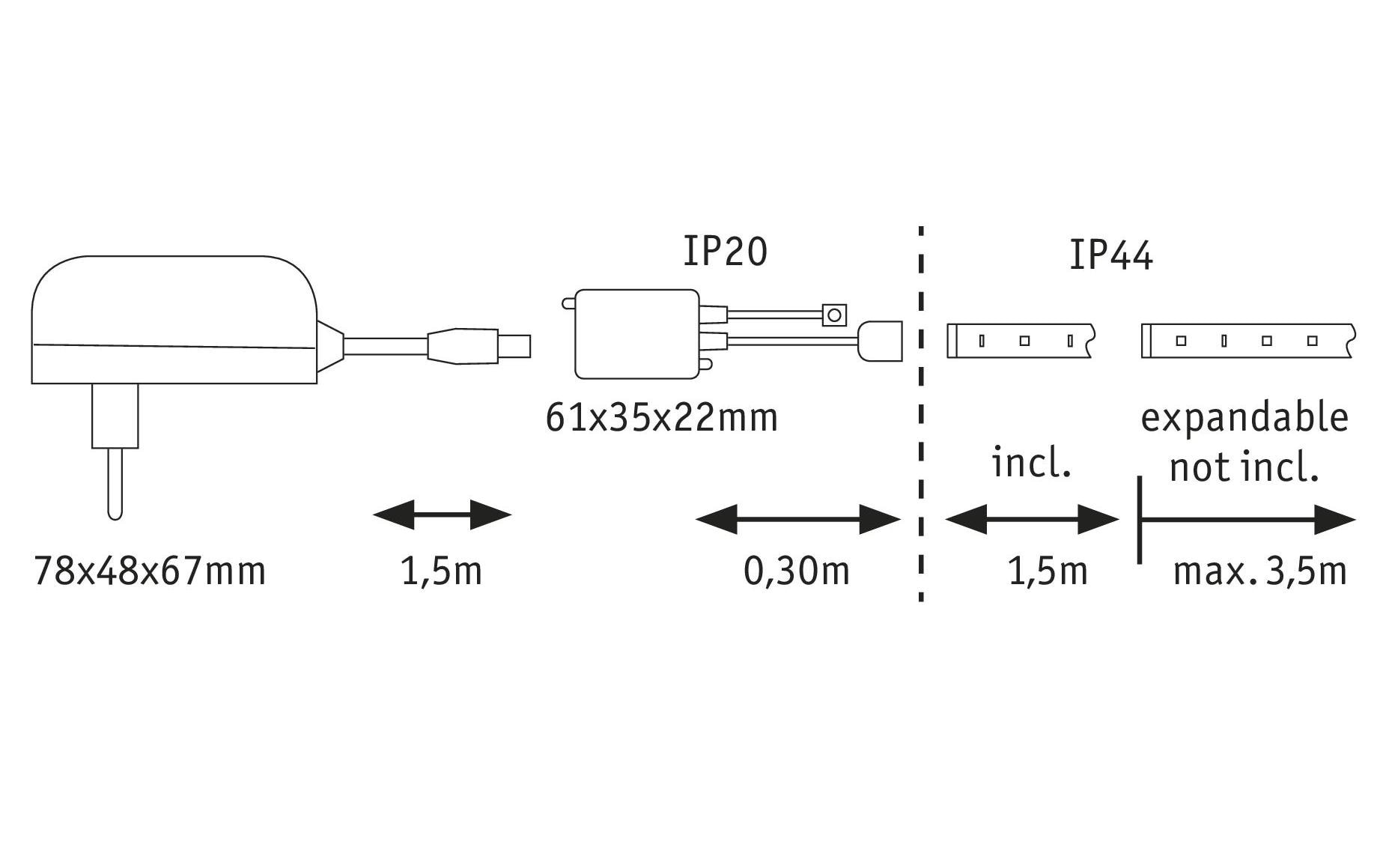 Paulmann LED-Streifen »MaxLED 250 RGBW« 45 Stk.-flammig