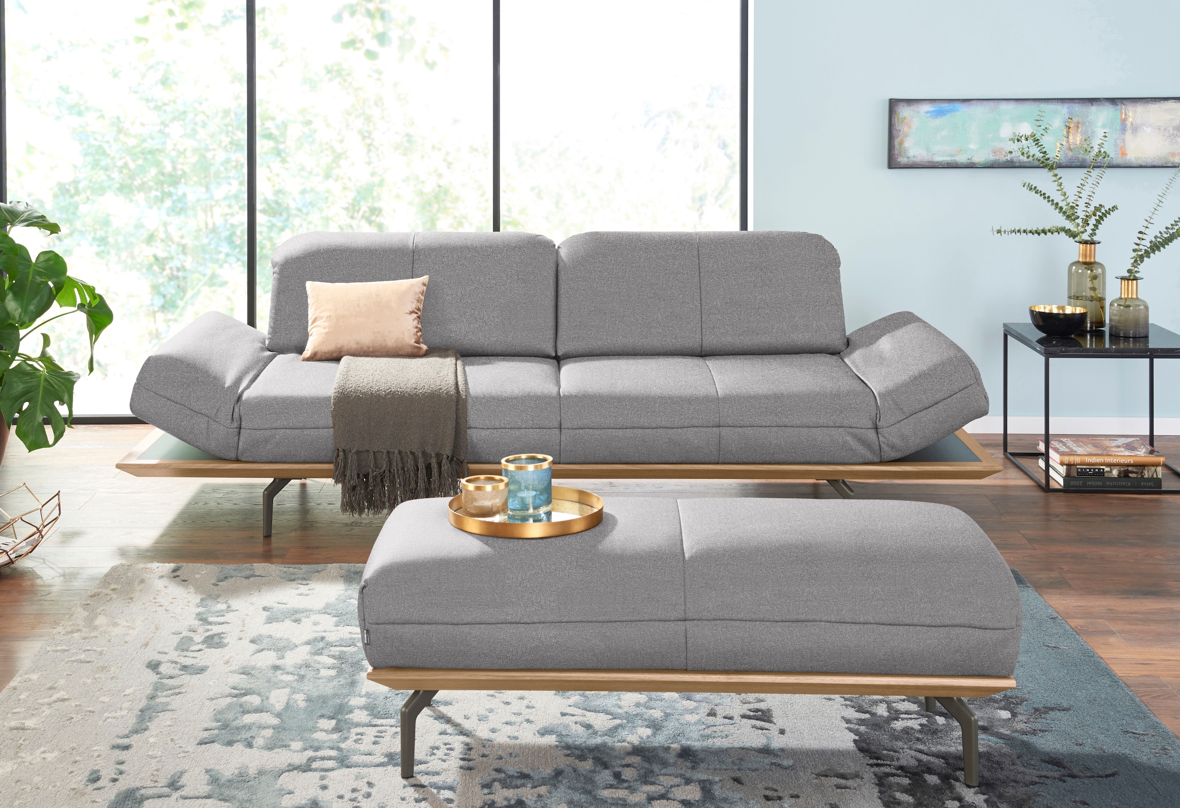 Creation BY ROLF BENZ 3-places »CR.420, Designsofa, Loungesofa« en 2 qualités, cadre en chêne naturel ou noyer, largeur 232 cm