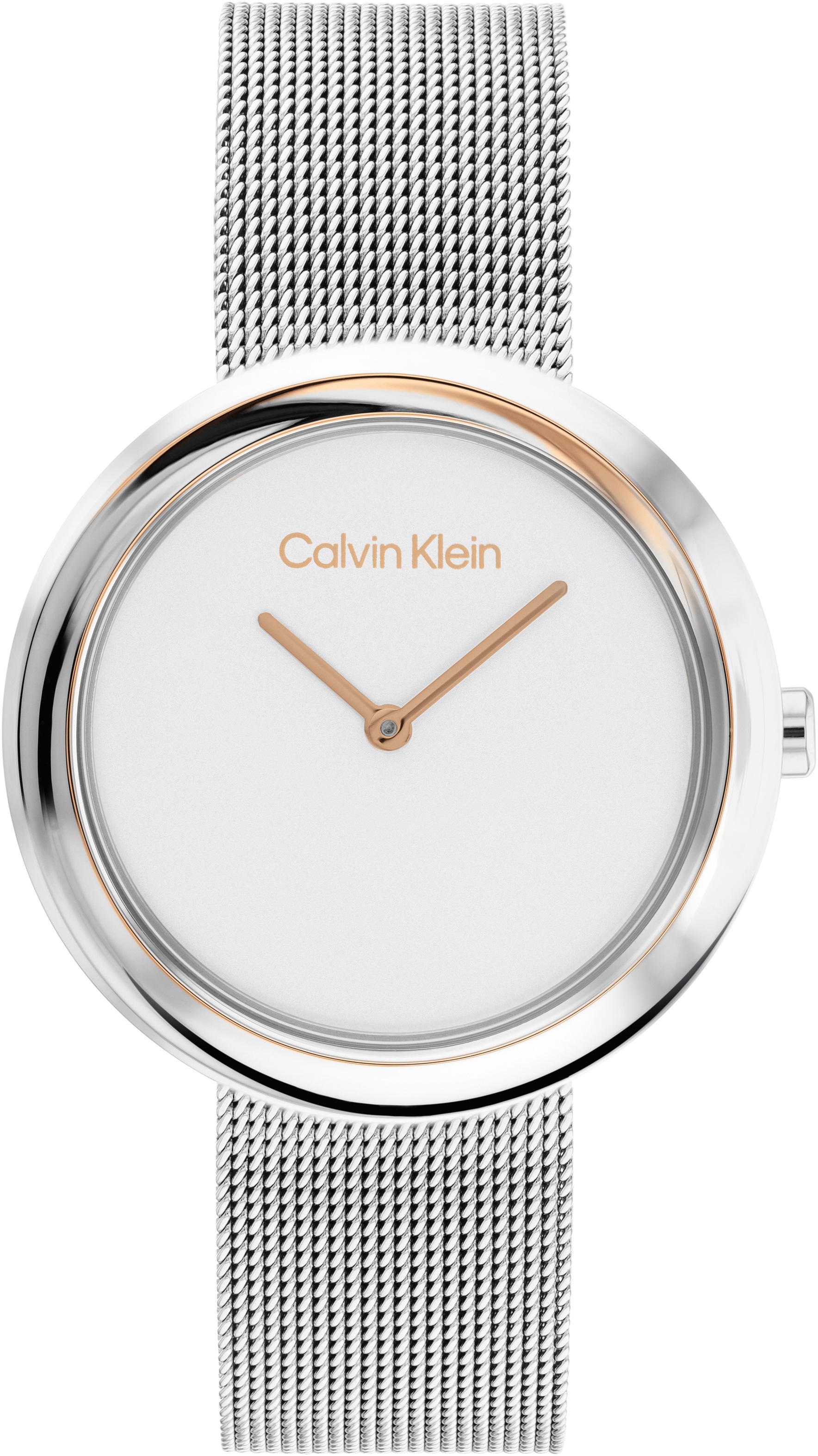 Calvin Klein Quarzuhr »Twisted Bezel, 25200011«, Armbanduhr, Damenuhr, Mineralglas, IP-Beschichtung