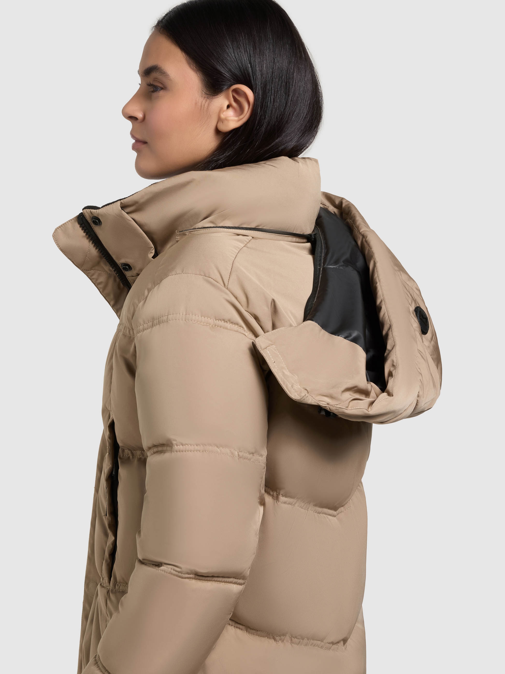 khujo Manteau matelassé »GRAYA2« Windschutzblende mit Magnetverschluss