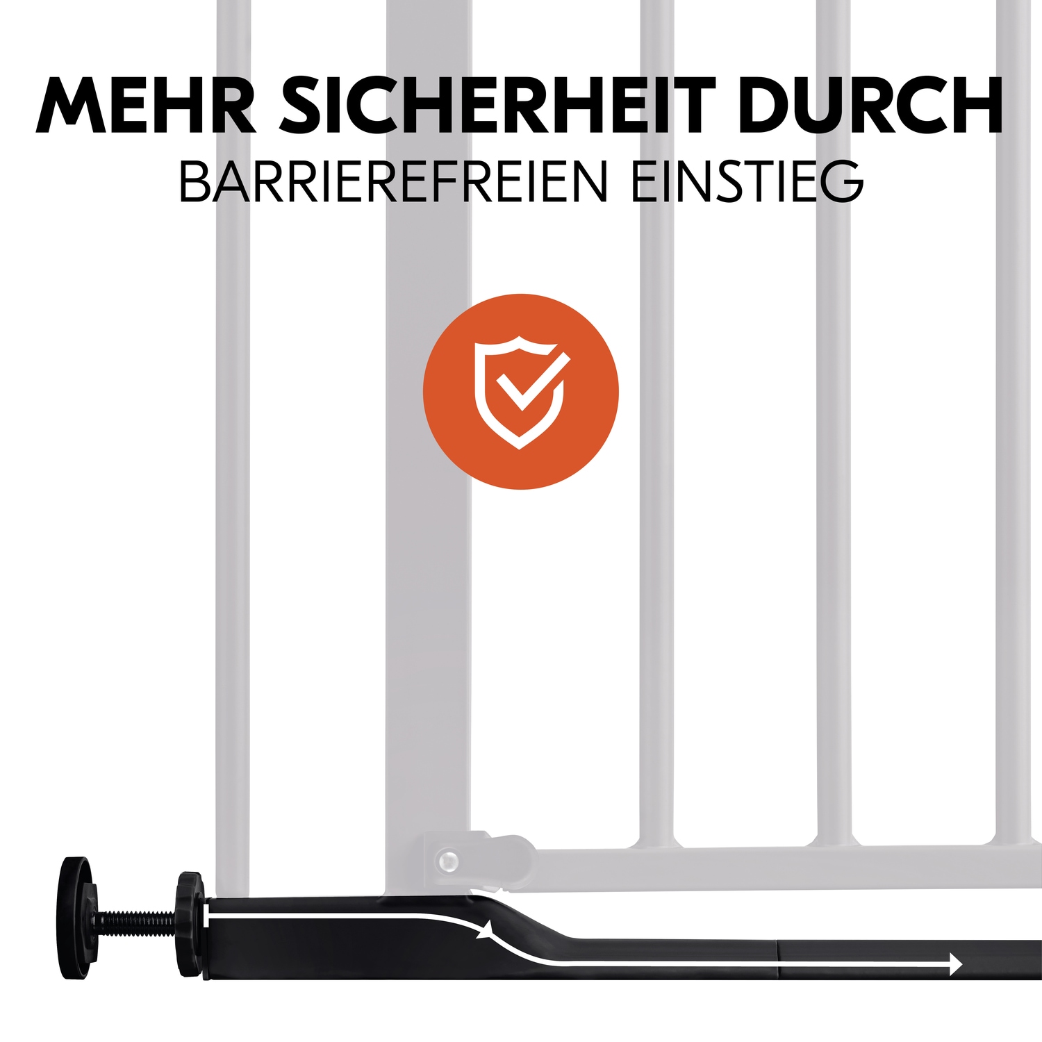 Hauck Türschutzgitter »Clear Step 2, Black« auch als Treppenschutzgitter verwendbar; 75-80 cm, flacher Durchgang