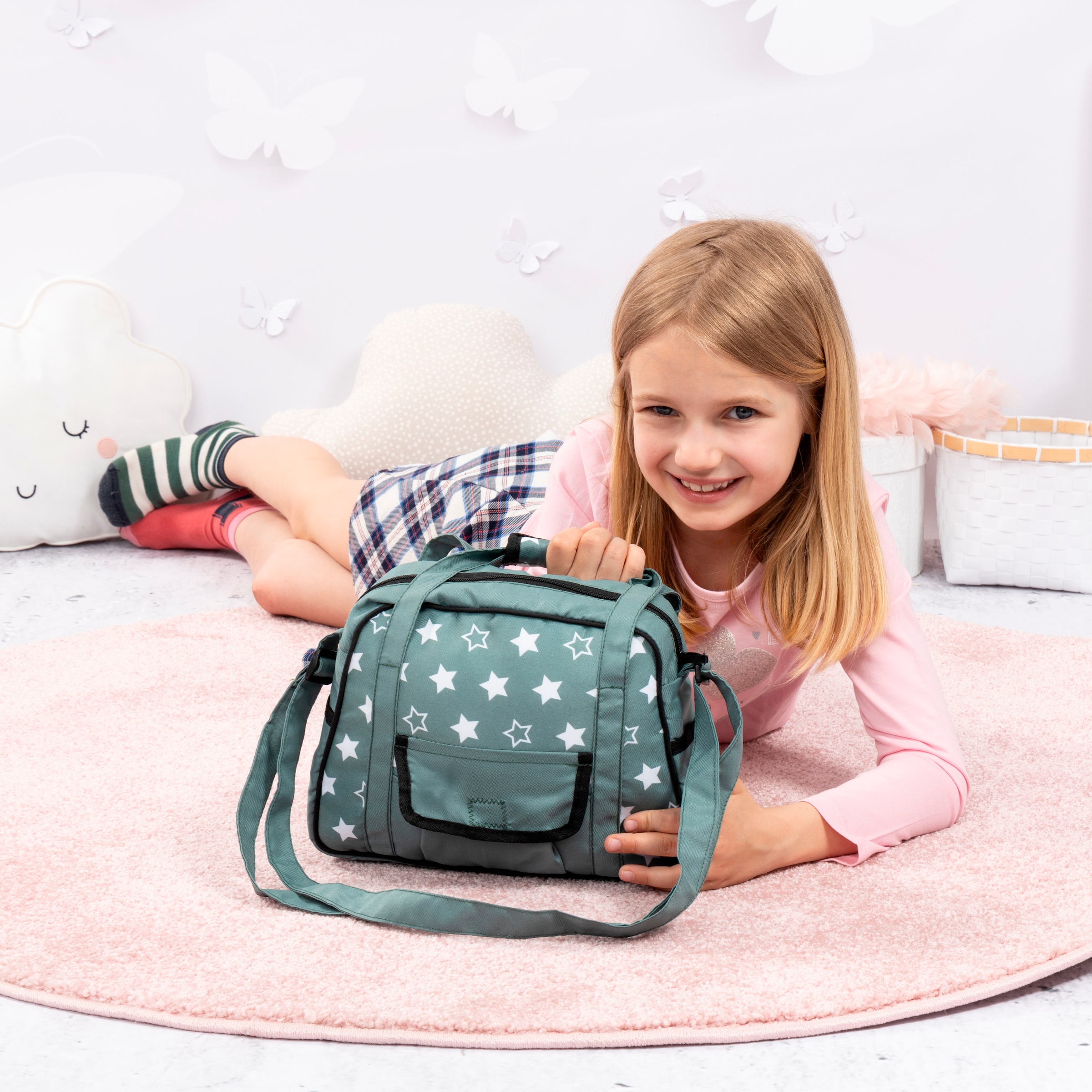 Bayer Sac à langer de poupée »grün Sterne«