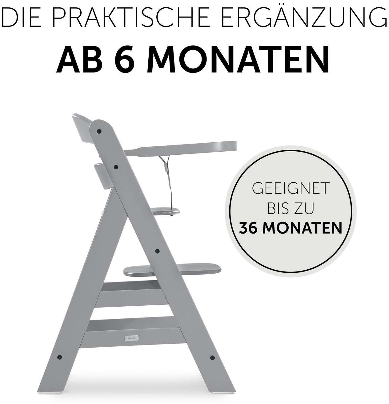 Hauck Plateau de chaise haute »Alpha Wooden Tray Essbrett, grey« für Hochstühle Alpha+ und Alpha+ Select